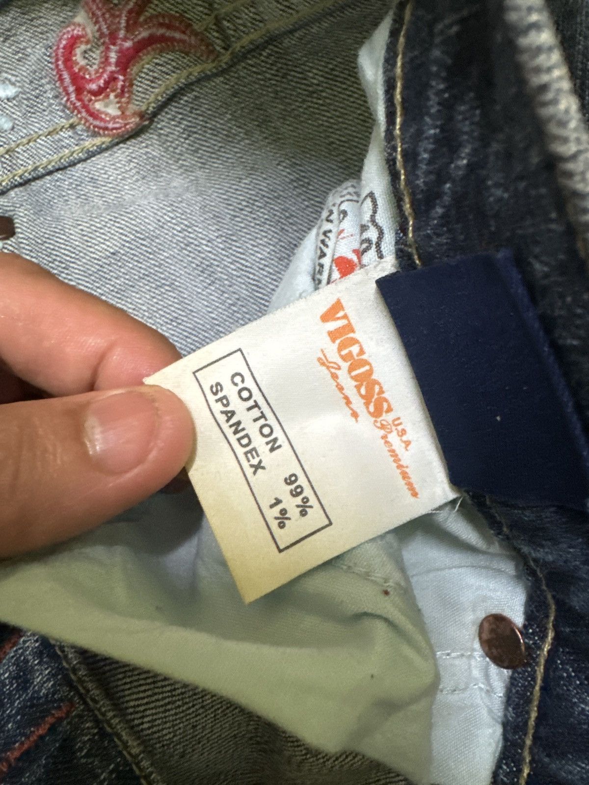 Le Grande Bleu (L.G.B.) × Vintage Vintage VIGOSS Embroidery Design Evisu Inspired Denim Size US 32 / EU 48 - 16 Thumbnail