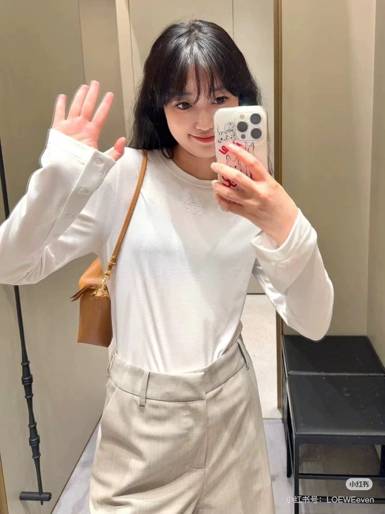 Loewe LOEWE White cotton skin-friendly long-sleeved shirt Size L / US 10 / IT 46 - 2 Thumbnail