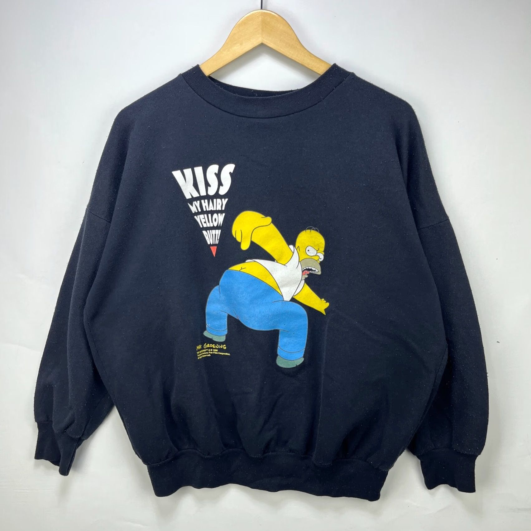 Vintage VINTAGE Homer Simpson Sweatshirt Mens L Black 90s Pullover Knit Cotton Long Sleeve Sweatshirt ladies? Size US L / EU 52-54 / 3 - 2 Thumbnail