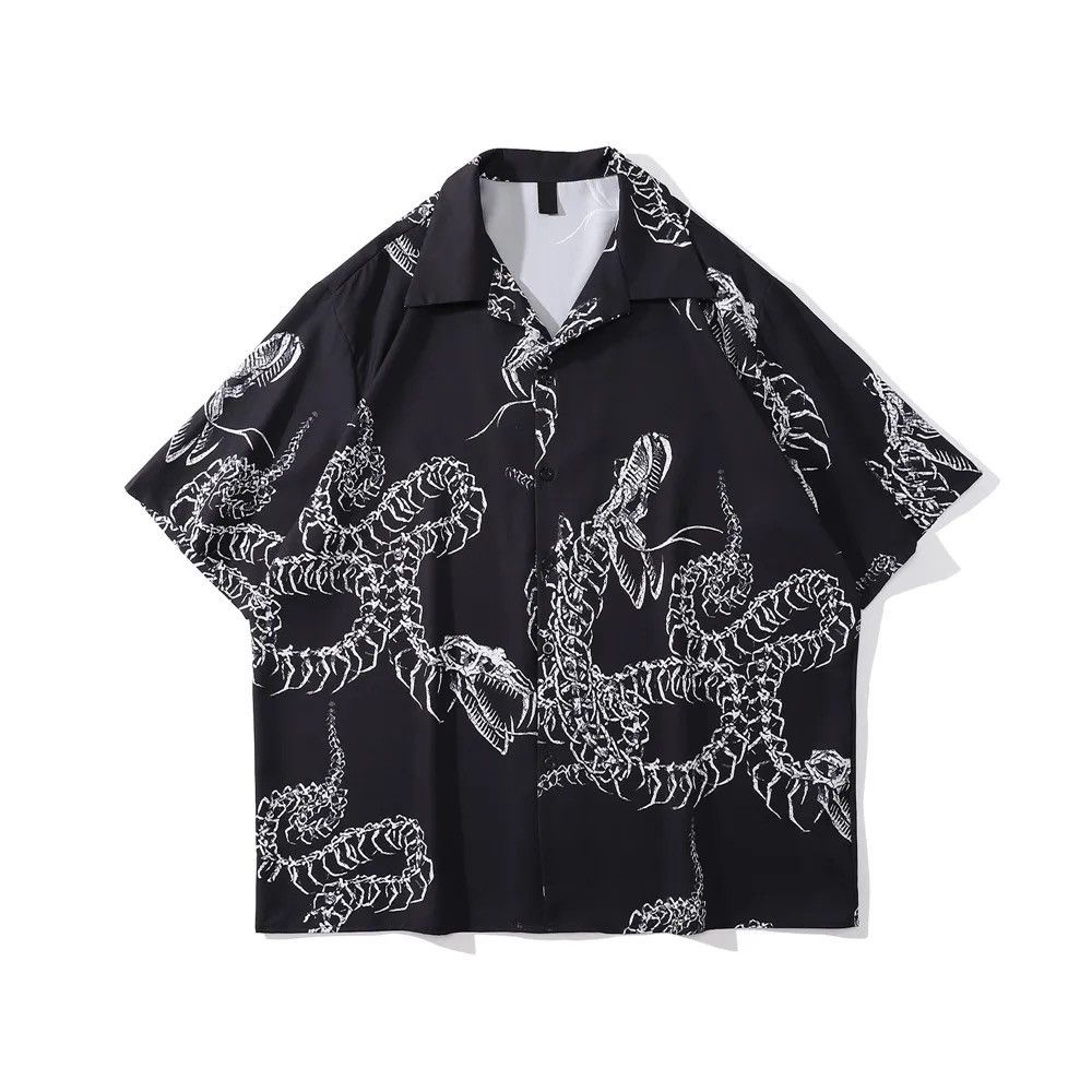 Designer × Japanese Brand Shirt made of thin material with the image of a dark dragon Size US XL / EU 56 / 4 - 1 Thumbnail