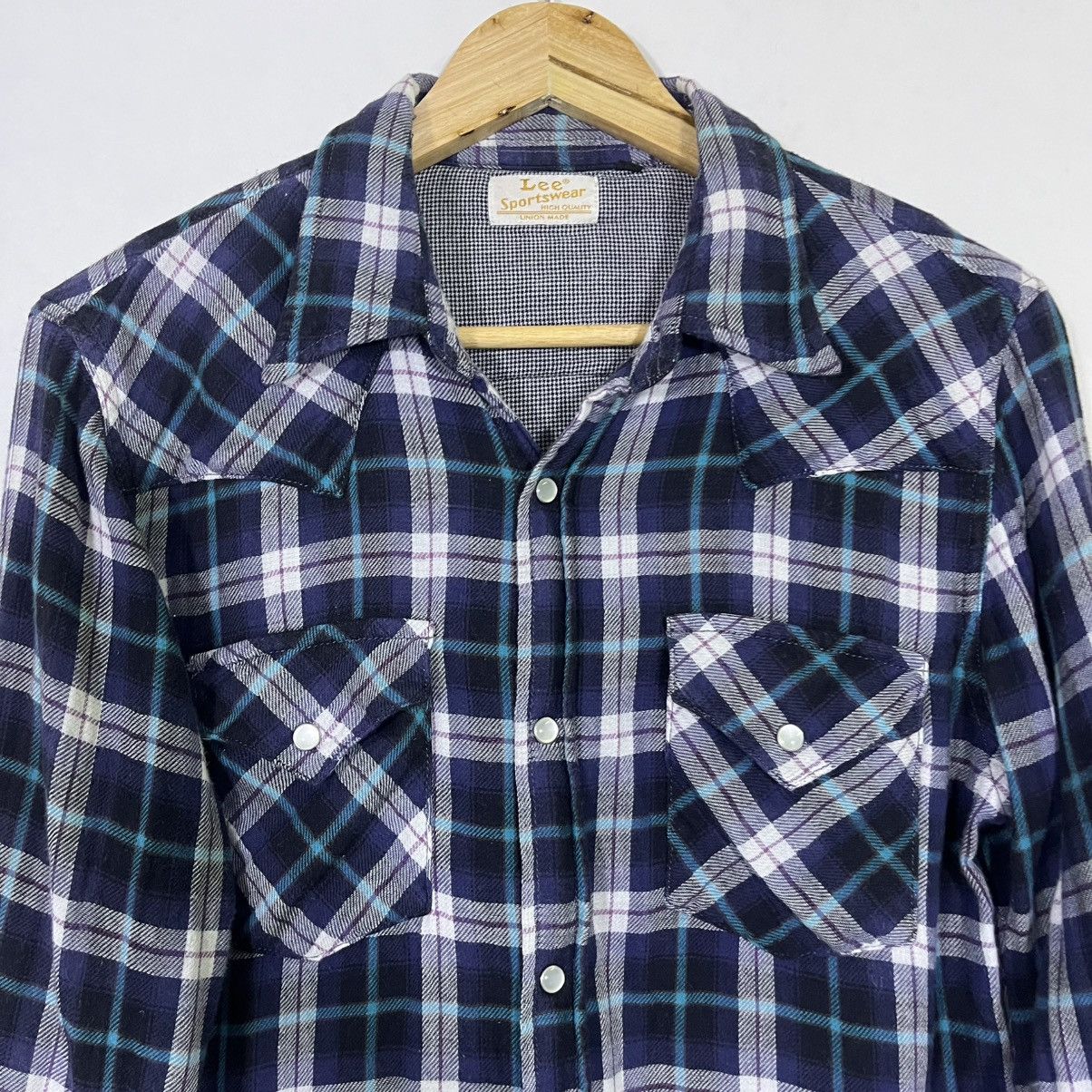 Lee VINTAGE LEE SPORTSWEAR PLAID FLANNEL WESTERN BUTTON UP SHIRT Size US M / EU 48-50 / 2 - 2 Thumbnail