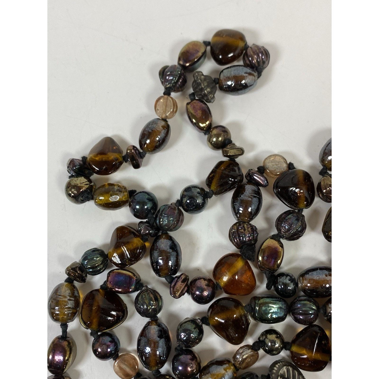 Other Vintage Iridescent Topaz Glass Beaded Necklace Size ONE SIZE - 3 Thumbnail