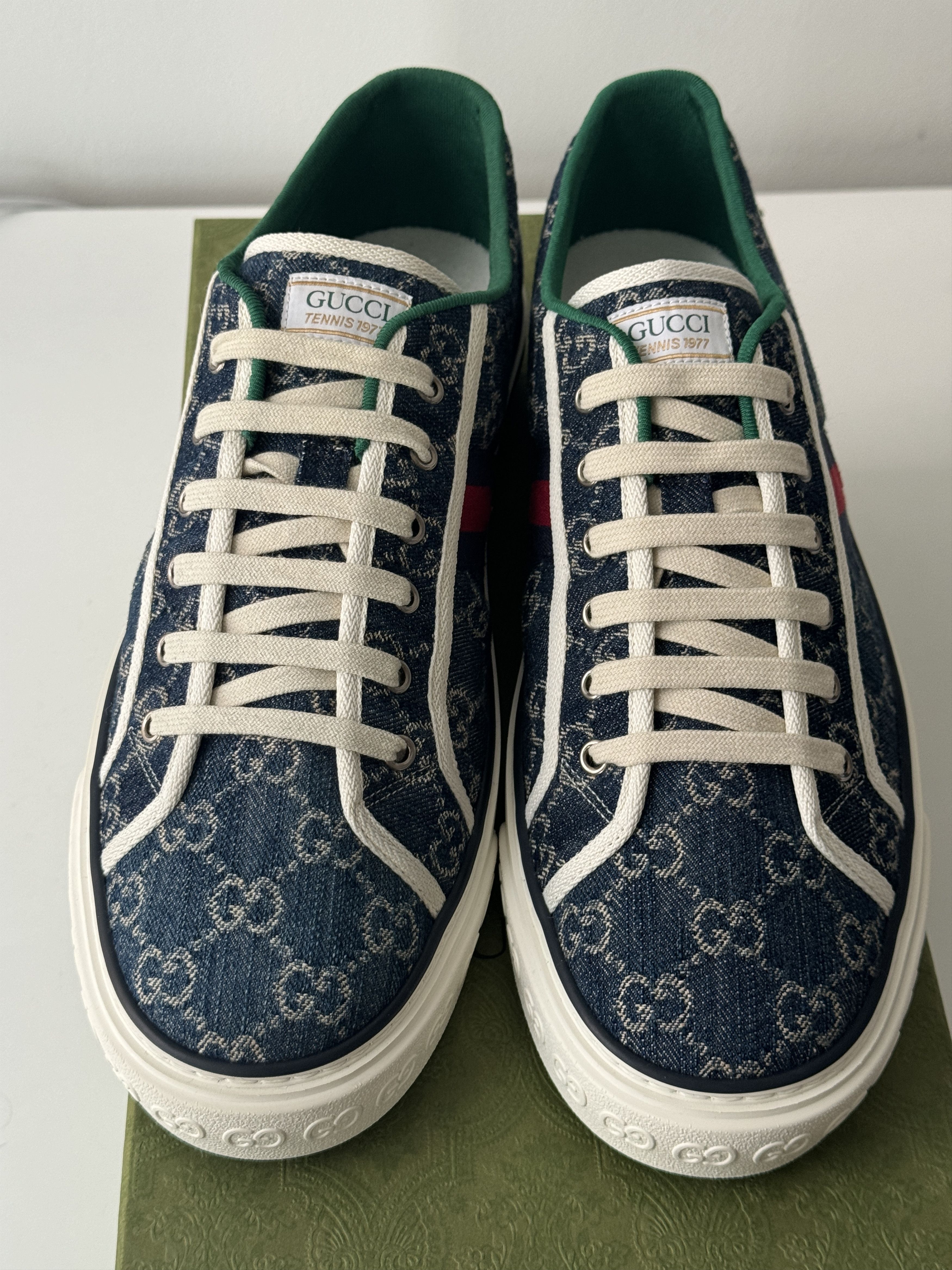 Gucci size 13G - Gucci Tennis Denim Sneakers GG print Size US 13 / EU 46 - 2 Thumbnail