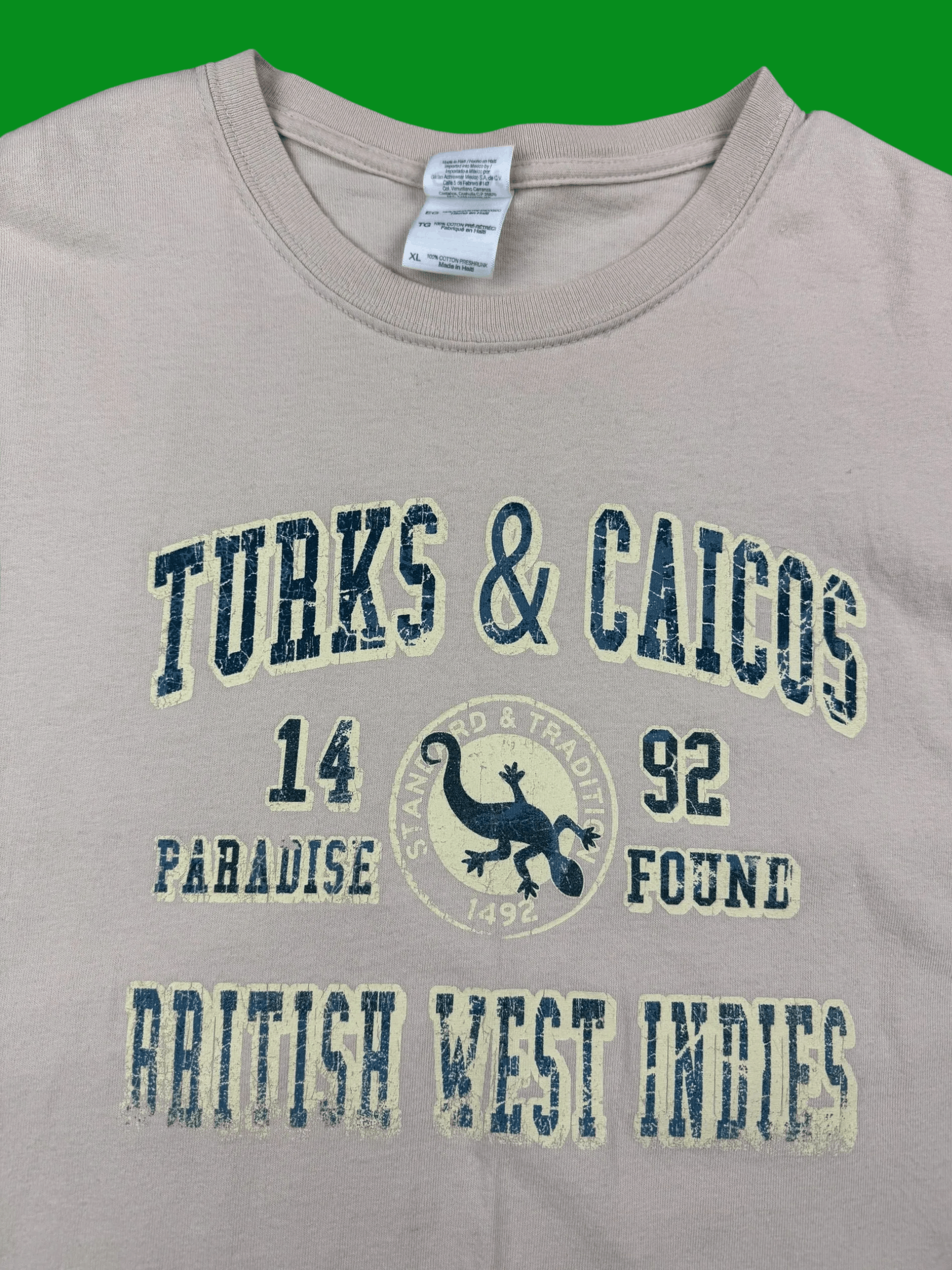 Vintage VTG 90s Turks and Caicos Tropical Graphic Tee Size US XL / EU 56 / 4 - 2 Thumbnail