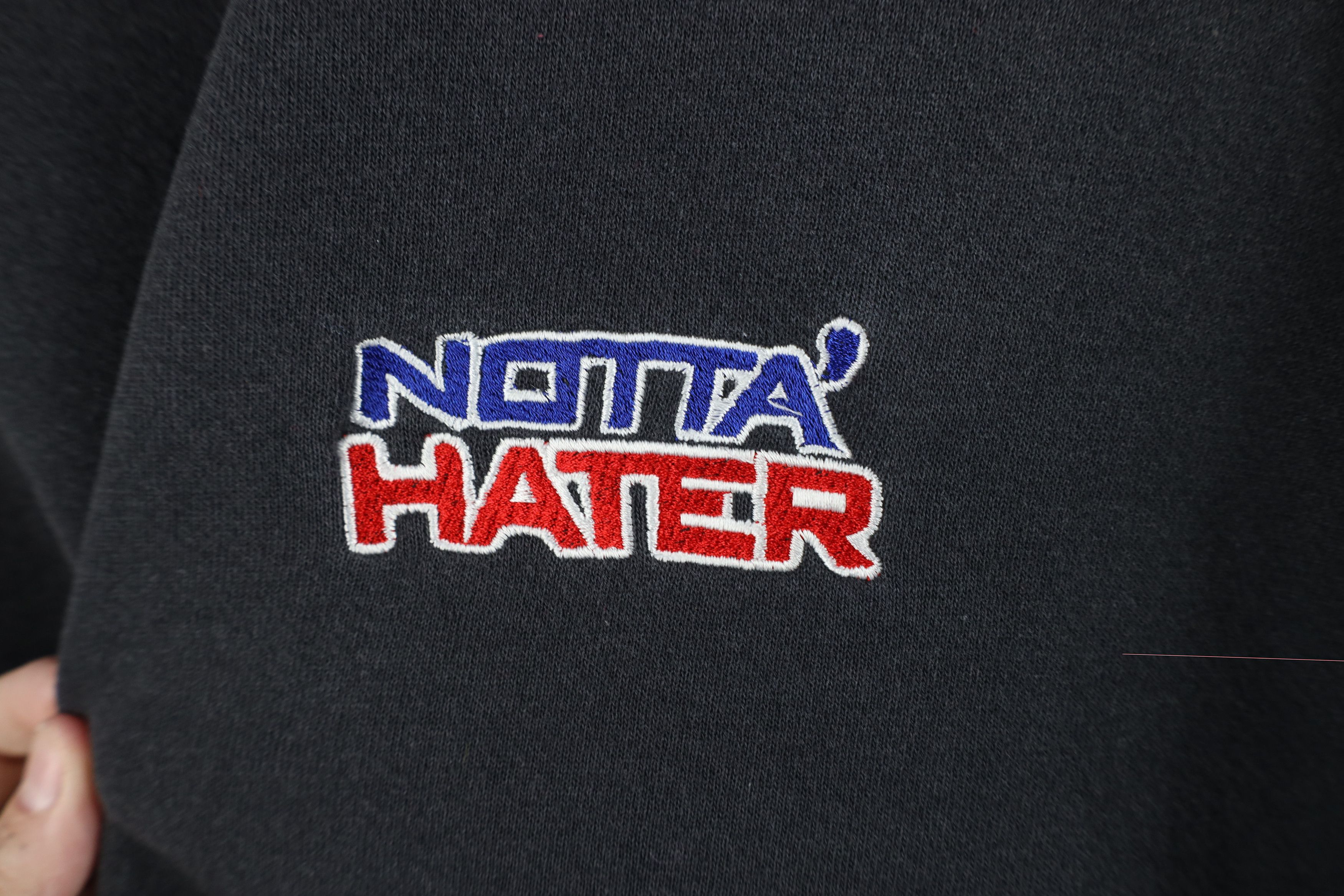 Vintage Vintage 90s Streetwear Notta Hater Not A Hater Sweatshirt Size US XXL / EU 58 / 5 - 4 Thumbnail