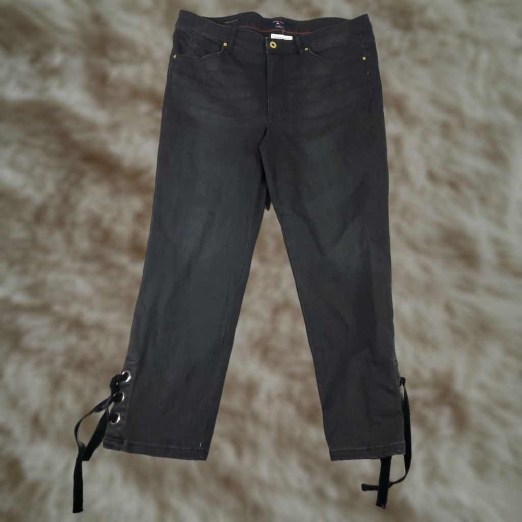 Tommy Hilfiger Tommy Hilfiger Black Skinny Crop Jeans Womens Size 16 36x26 Denim Pants Regular Fit Size 38" / US 16 / IT 52 - 1 Thumbnail