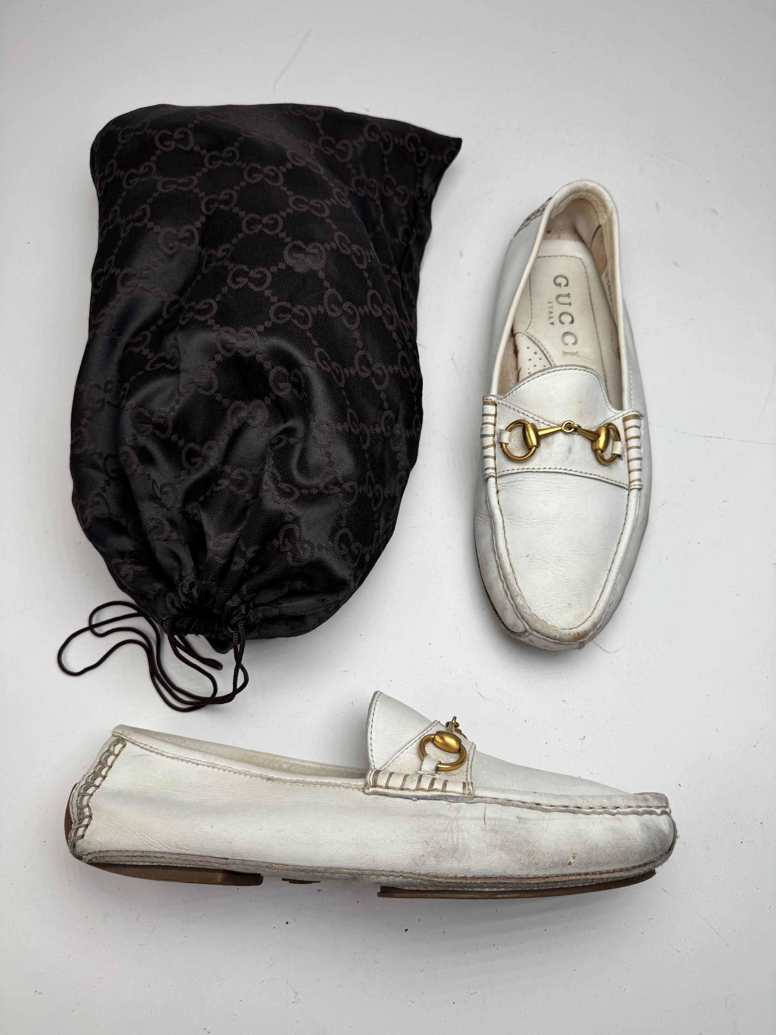 Gucci Vintage Men’s Leather Horsebit Loafer White 42,5 Size US 9.5 / EU 42-43 - 1 Thumbnail