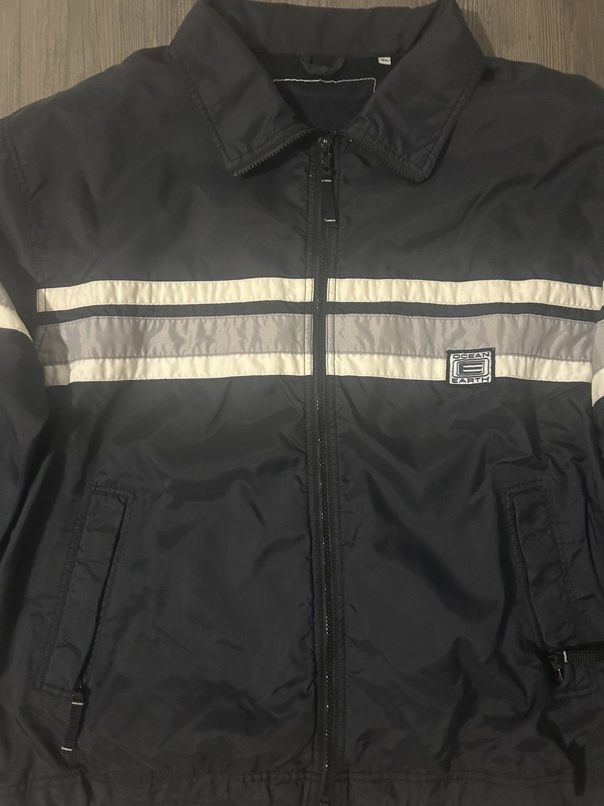 Nike Vintage Ocean Earth Striped Windbreaker Size US XL / EU 56 / 4 - 6 Thumbnail