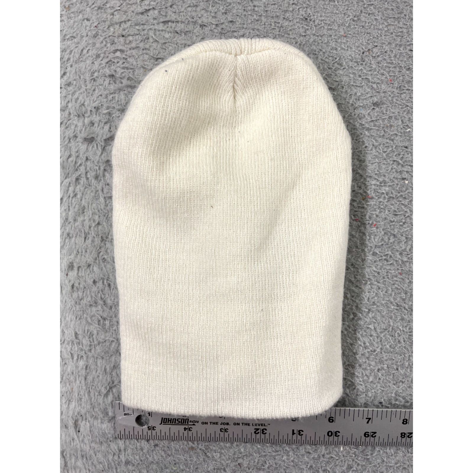 Vintage WOMEN Beanie Hat One Size White Knit Cotton Blend Ski Casual - Adult One Size White Beanie Womens Winter Accessories Size ONE SIZE - 2 Thumbnail