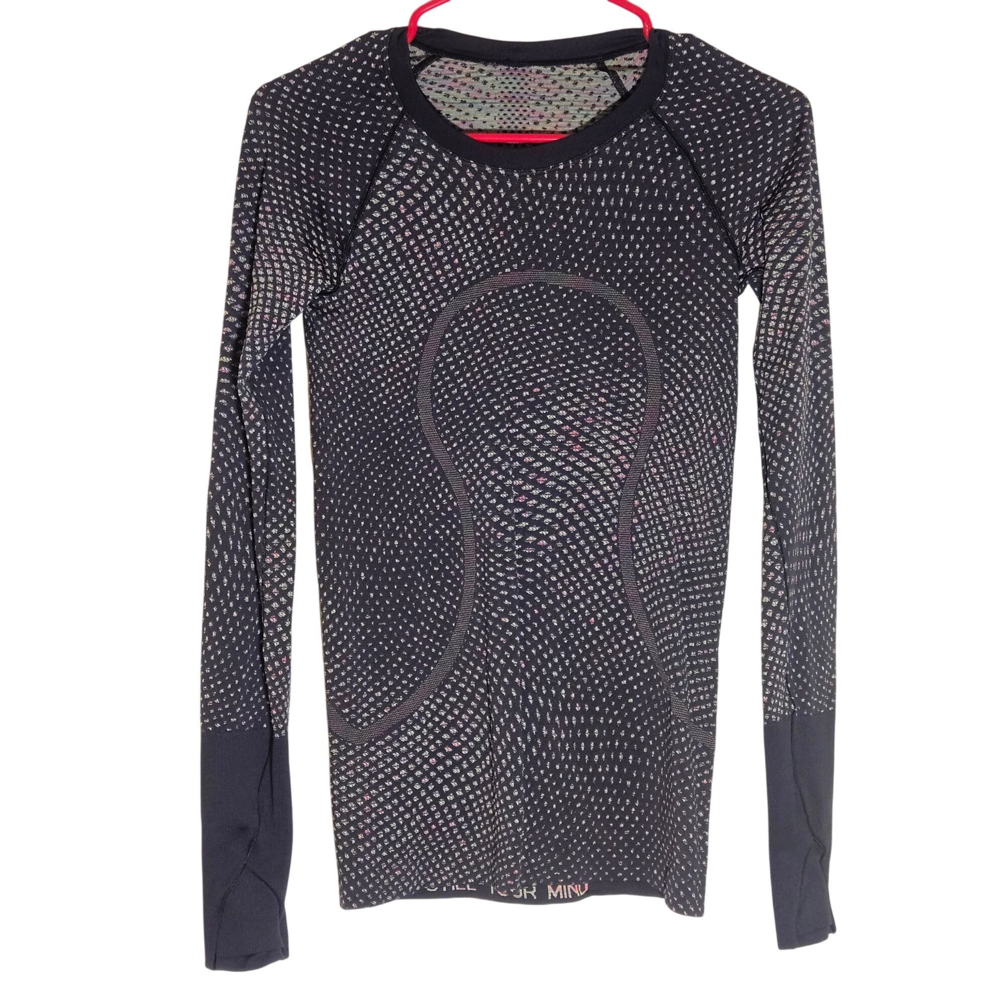 Lululemon Lululemon Swiftly Tech Long Sleeve 2.0 Grid Warp Black Neon Size XS / US 0-2 / IT 36-38 - 2 Thumbnail