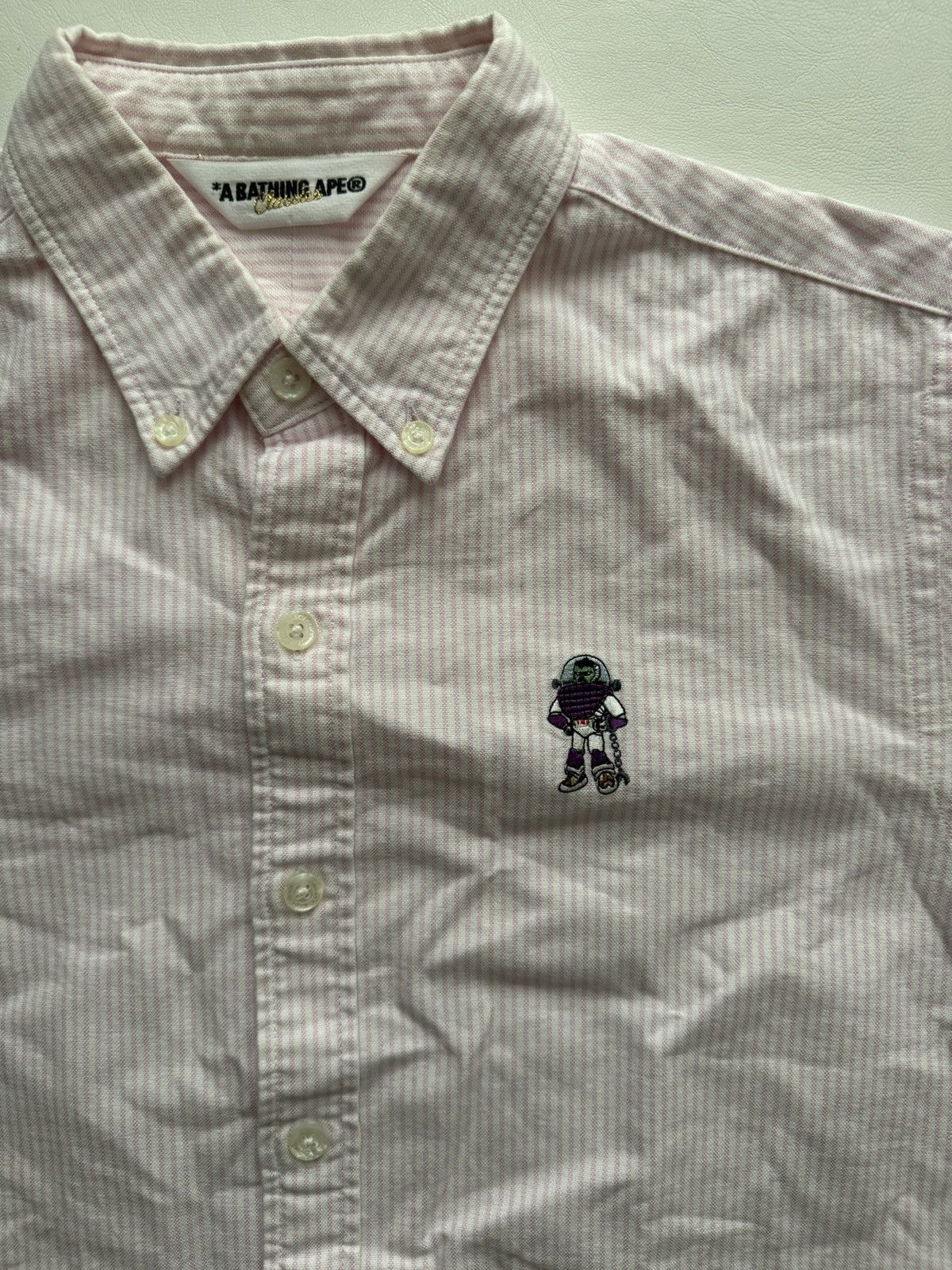 Bape 2010 “Pazzilazres” Oxford Stripe S/S Button Down Size US S / EU 44-46 / 1 - 3 Thumbnail
