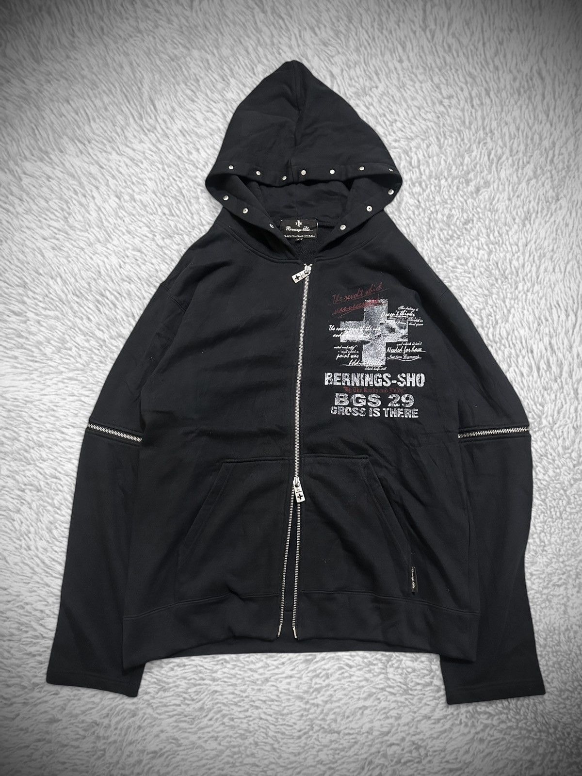 Japanese Brand L.G.B Style Goth Zip Hoodie Detachable Sleeve Japan Archive Size US L / EU 52-54 / 3 - 6 Thumbnail