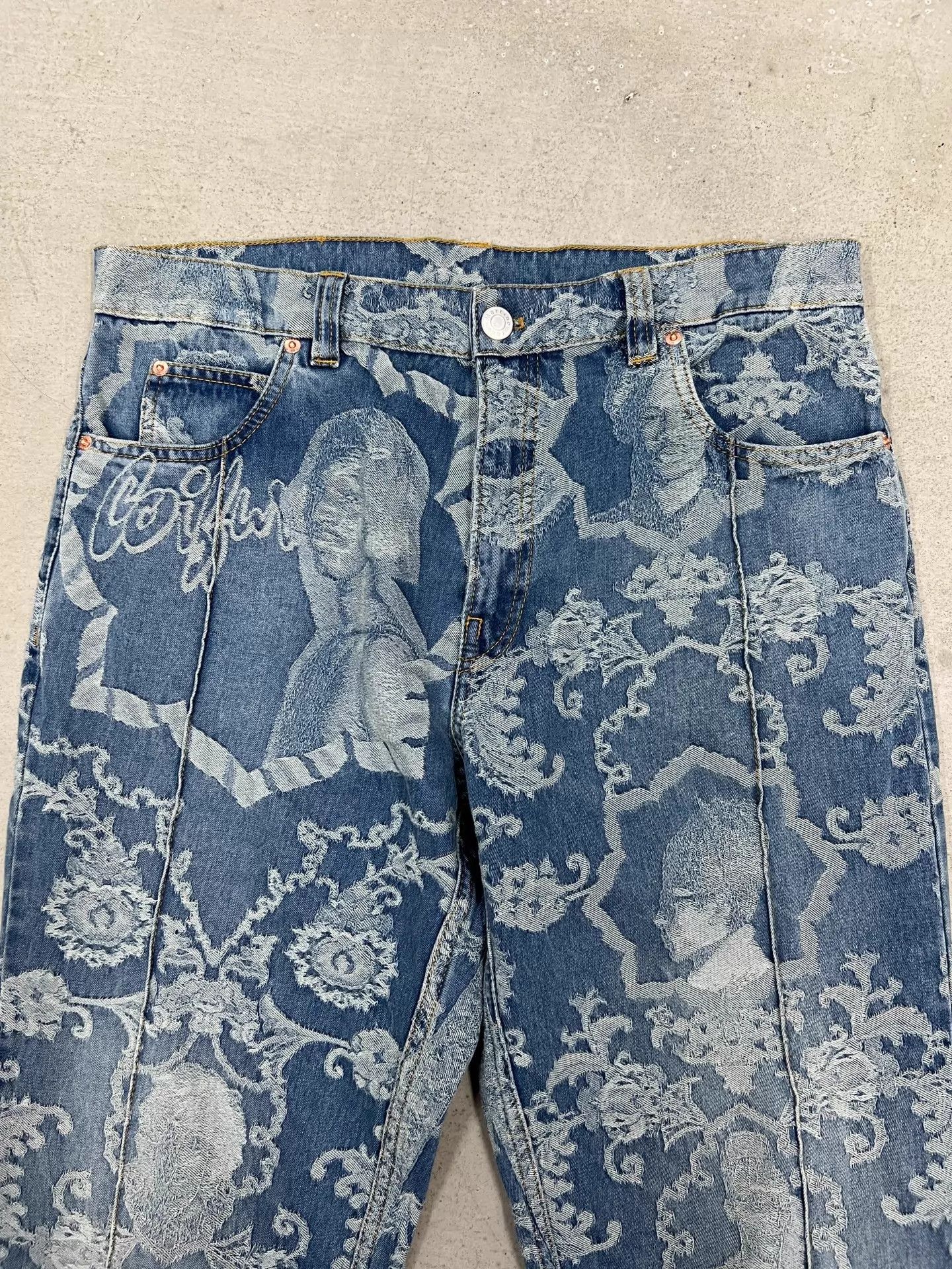 Martine Rose Martine Rose Washed Jacquard Center Seam Jeans M Size 27" / US 4 / IT 40 - 2 Thumbnail