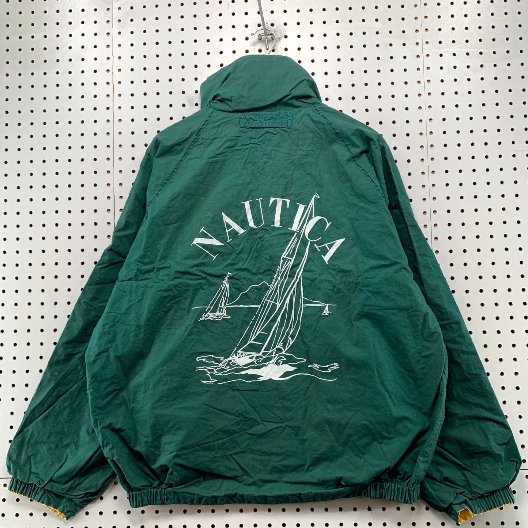 Nautica VINTAGE Nautica Reversible Jacket Mens XL Green Yellow Nautical Lightweight Size US XL / EU 56 / 4 - 2 Thumbnail
