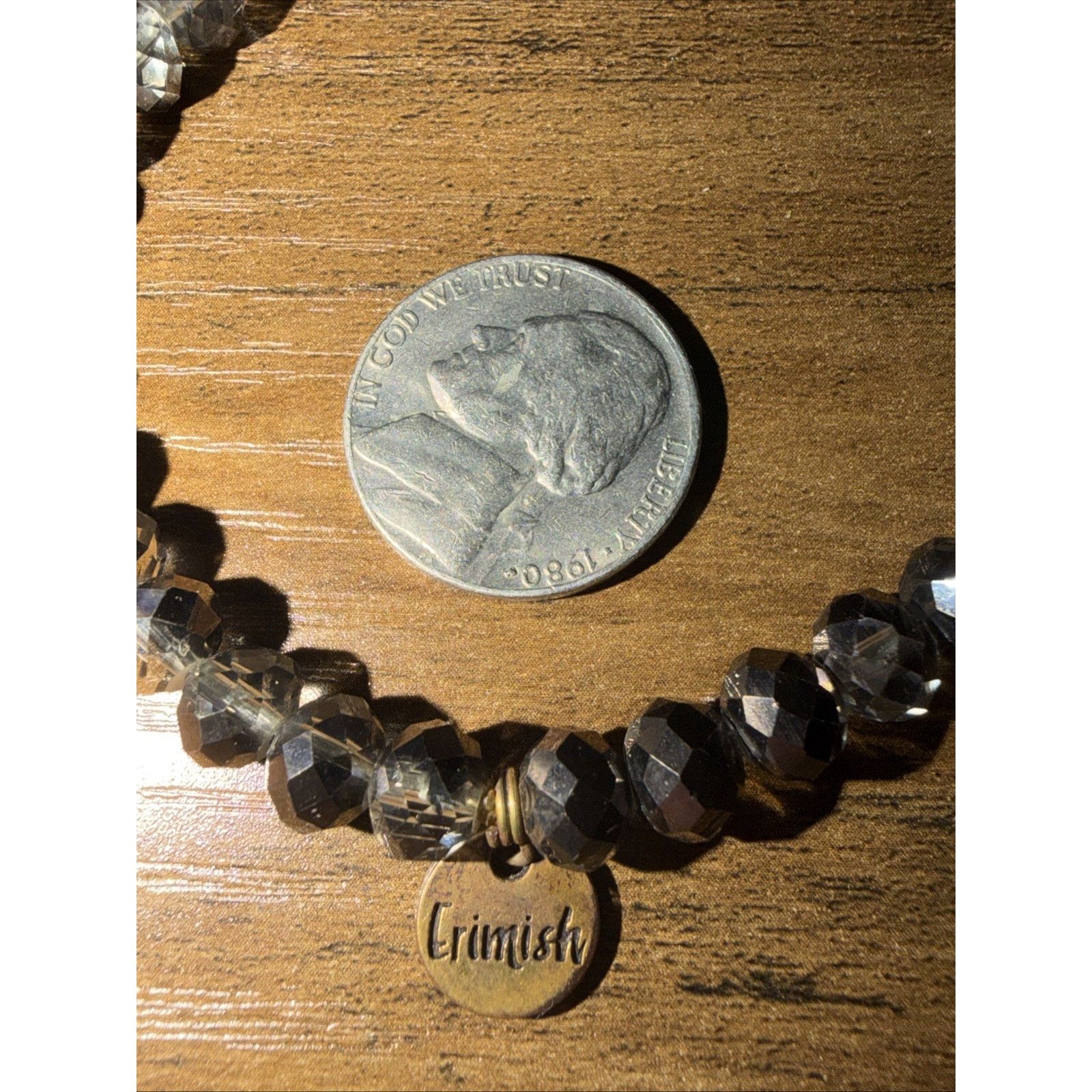 The Unbranded Brand ERMISH Black Gray Glass Beaded Bracelet Silver Tone Size ONE SIZE - 3 Thumbnail