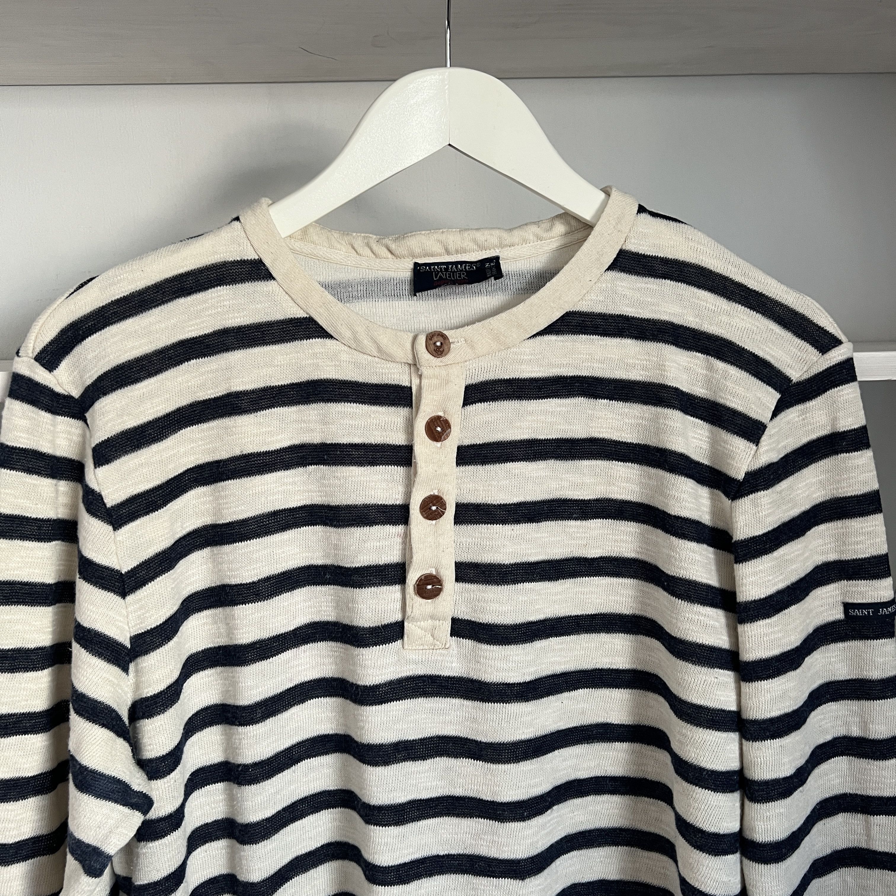 Japanese Brand × Saint James Men's SAINT JAMES Vintage Stripped Long Sleeve Size M-L Size US M / EU 48-50 / 2 - 3 Thumbnail