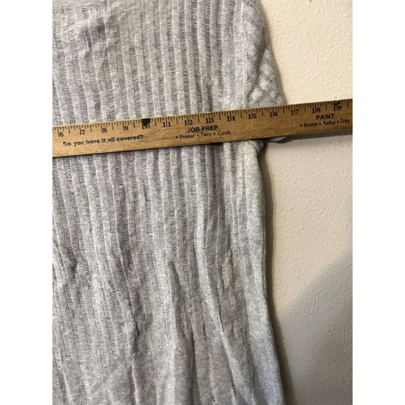 Vintage Kenar Henley Sweater Gray Women’s Ribbed 100% Cotton Short Sleeve Size 36" / US 14 / IT 50 - 4 Thumbnail