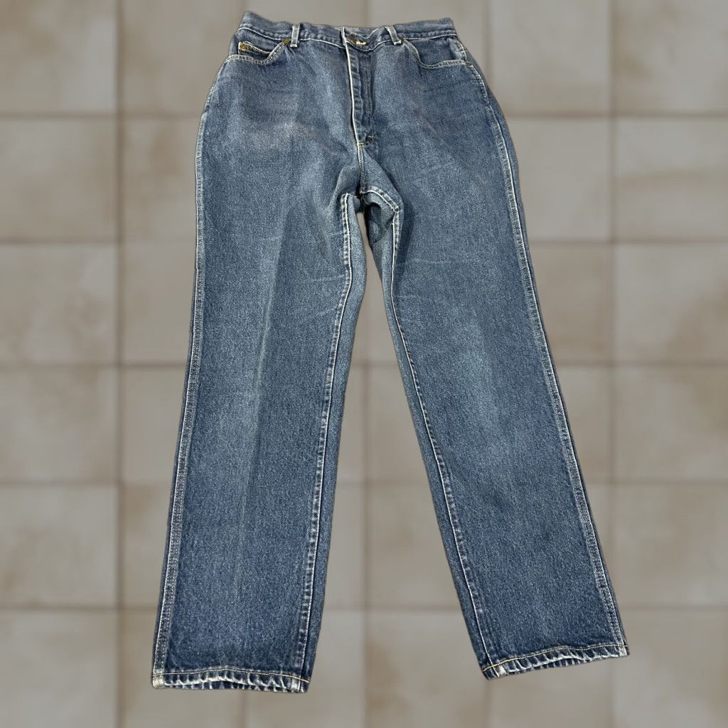 Lee VINTAGE Lee Jeans Womens 16 Straight Denim 5-Pocket Blue High Rise 28in Inseam Made in USA Mens? Wait. Size 38" / US 16 / IT 52 - 1 Thumbnail