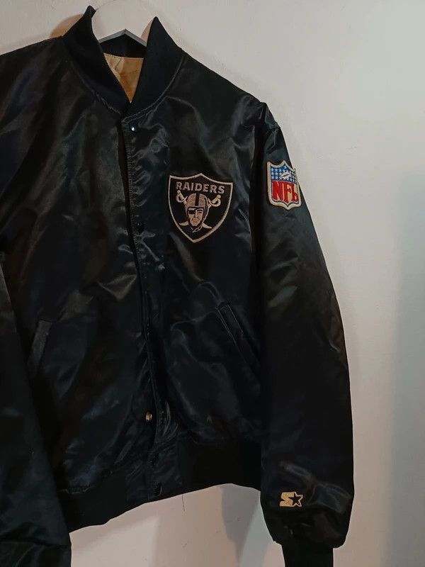 NFL Los Angeles Raiders Vintage 80s Starter Satin Bomber Jacket Size US L / EU 52-54 / 3 - 8 Thumbnail