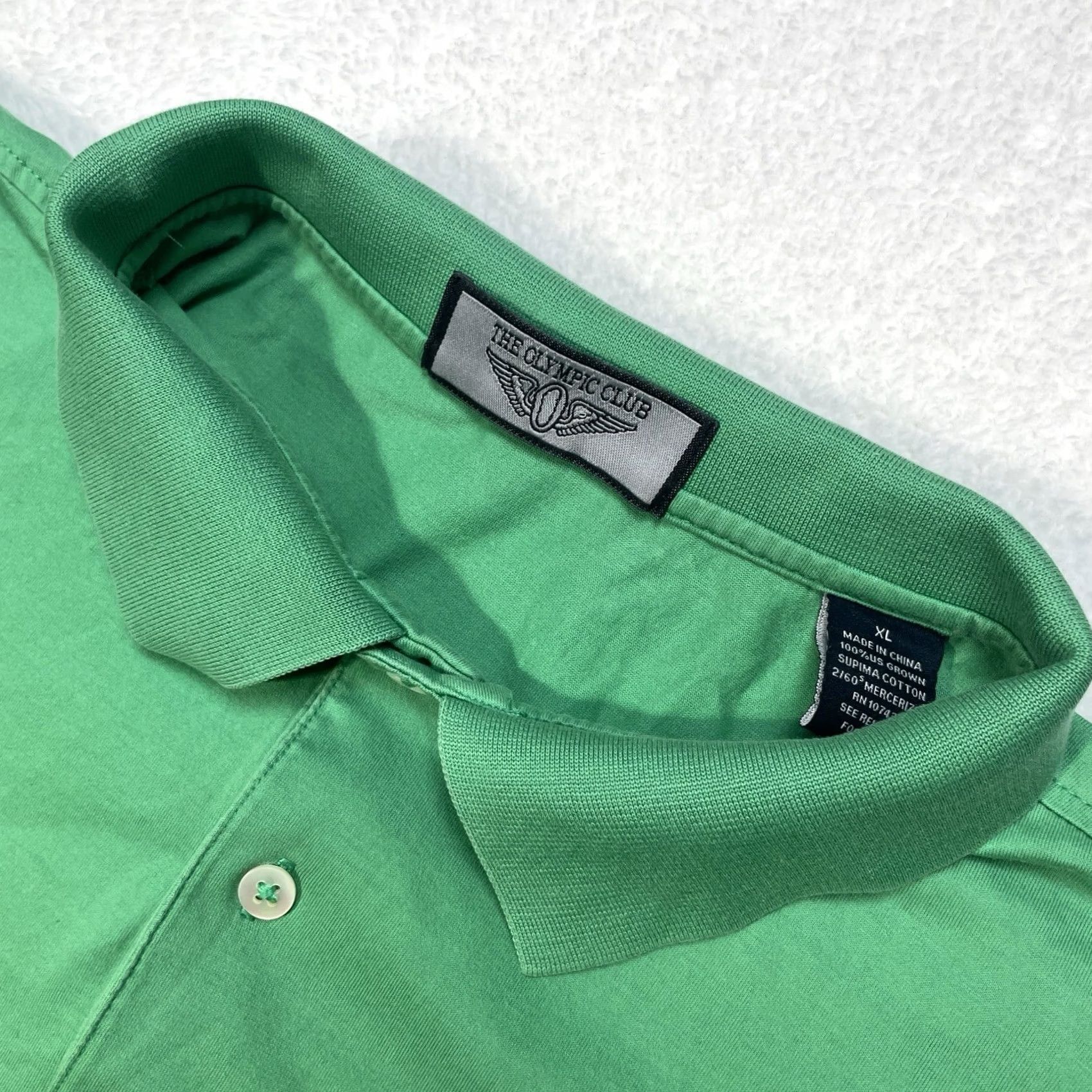 Vintage Olympic Polo Shirt Mens XL Green Logo Casual Classic Sports Performance Golf Tennis Shirt Size US XL / EU 56 / 4 - 3 Thumbnail