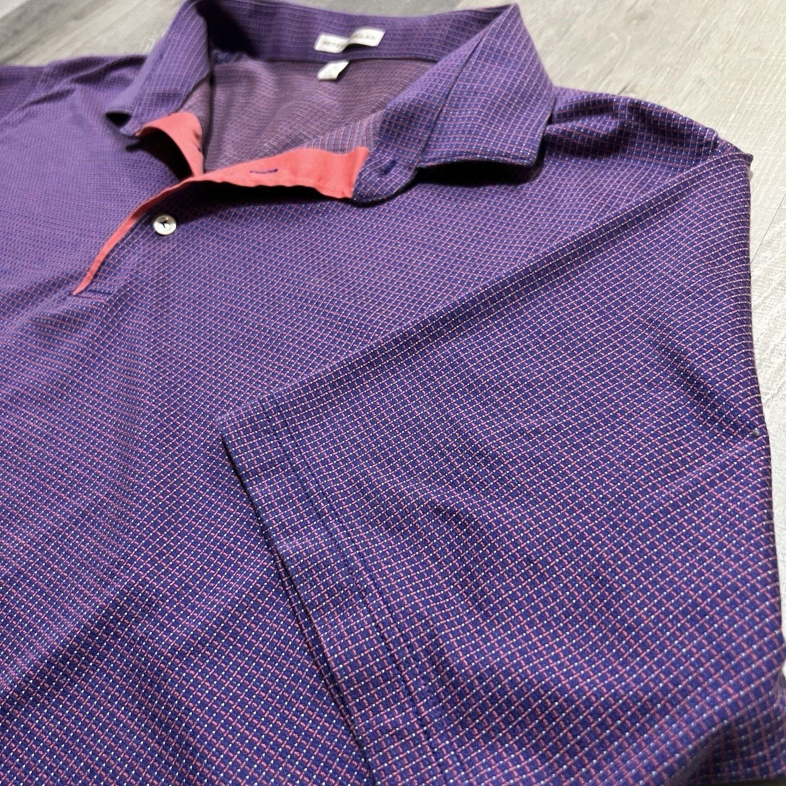 Peter Millar Peter Millar Polo XL Micro Check Plaid Golf Geometric Cotton Size US XL / EU 56 / 4 - 2 Thumbnail