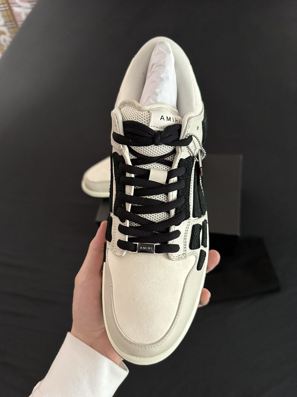 Amiri Amiri Beige Skel Low Top Sneakers Size US 14 / EU 47 - 2 Thumbnail