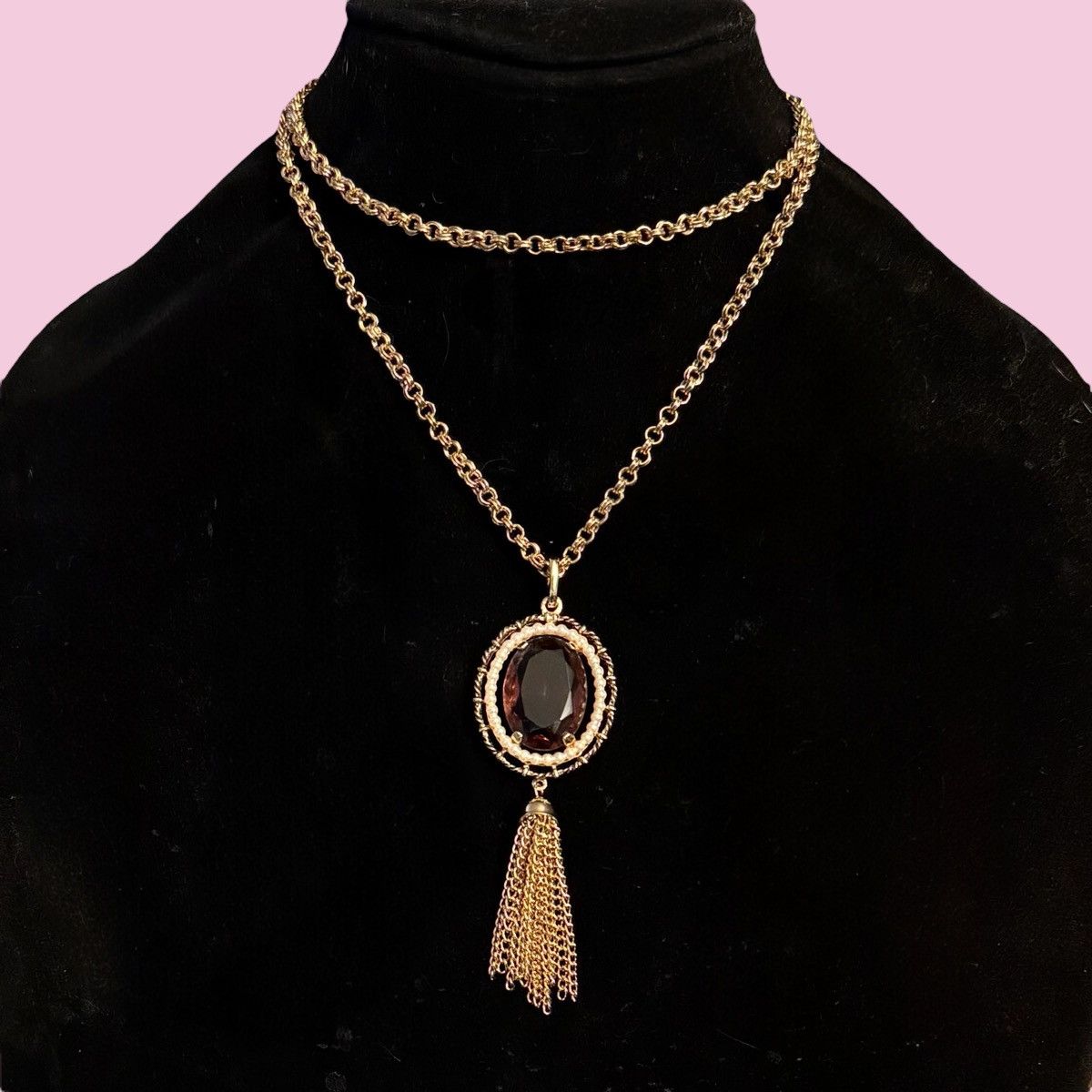 Vintage Vintage Avon Renaissance Amethyst tassel pendant necklace Size ONE SIZE - 1 Thumbnail