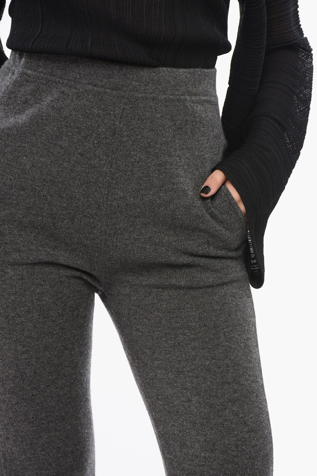 Saint Laurent Paris og1mm0326 Pure Cashmere Leggings in Grey Size 28" / US 6 / IT 42 - 3 Thumbnail