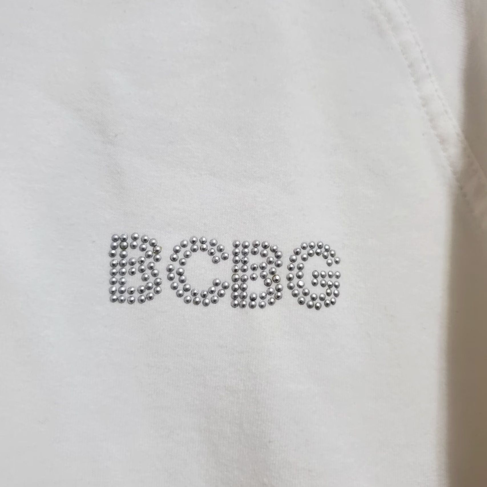 Bcbgmaxazria BCBGMAXAZRIA Sweatshirt Women L Ivory Embellished Full Zip Hooded Pockets Y2K 90s Size L / US 10 / IT 46 - 7 Thumbnail