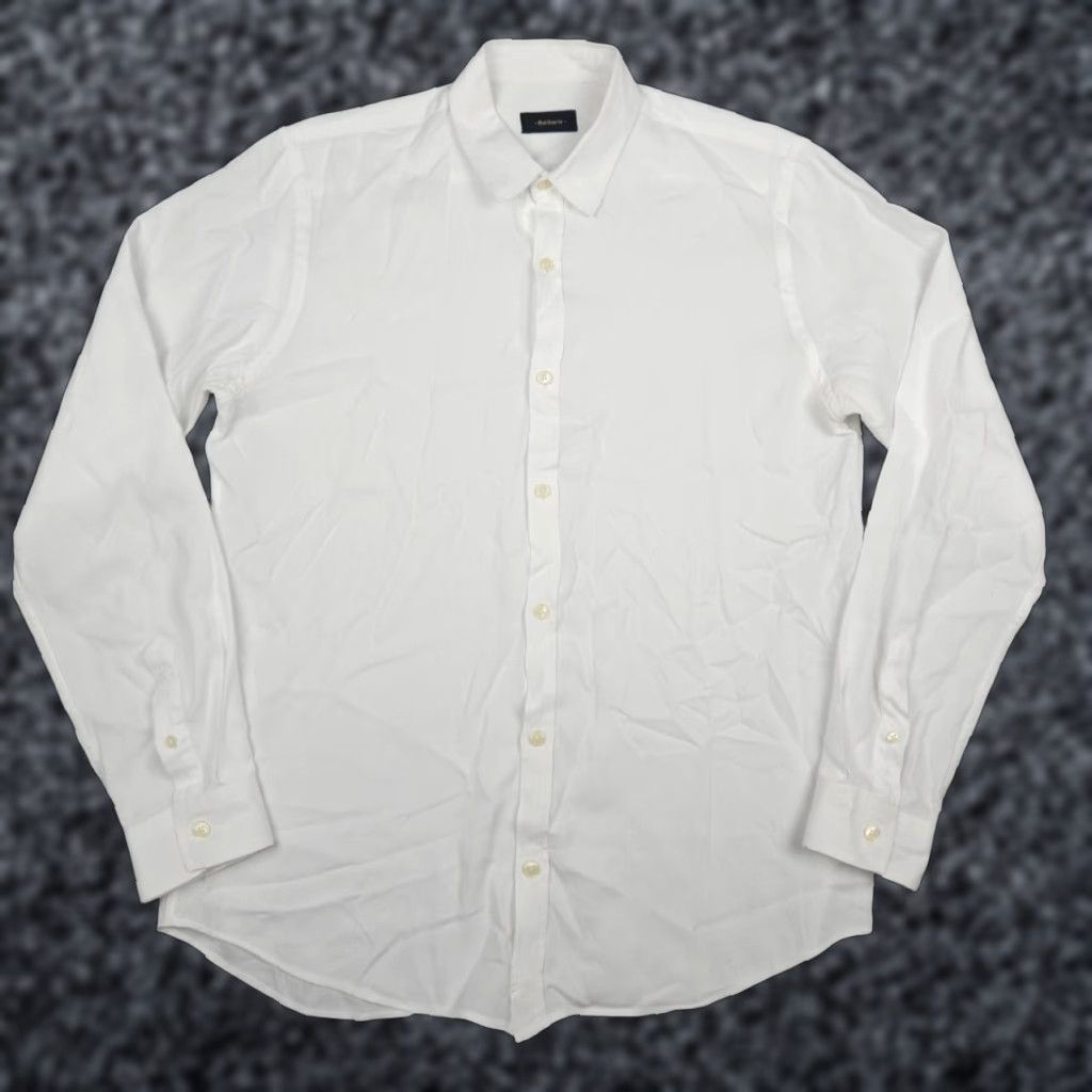 Vintage Balibaris Shirt Mens Medium White Button-Up 100% Cotton Casual Long Sleeve Regular Button-Down 44 in Chest Mens White Linen Cotton Size US M / EU 48-50 / 2 - 1 Thumbnail