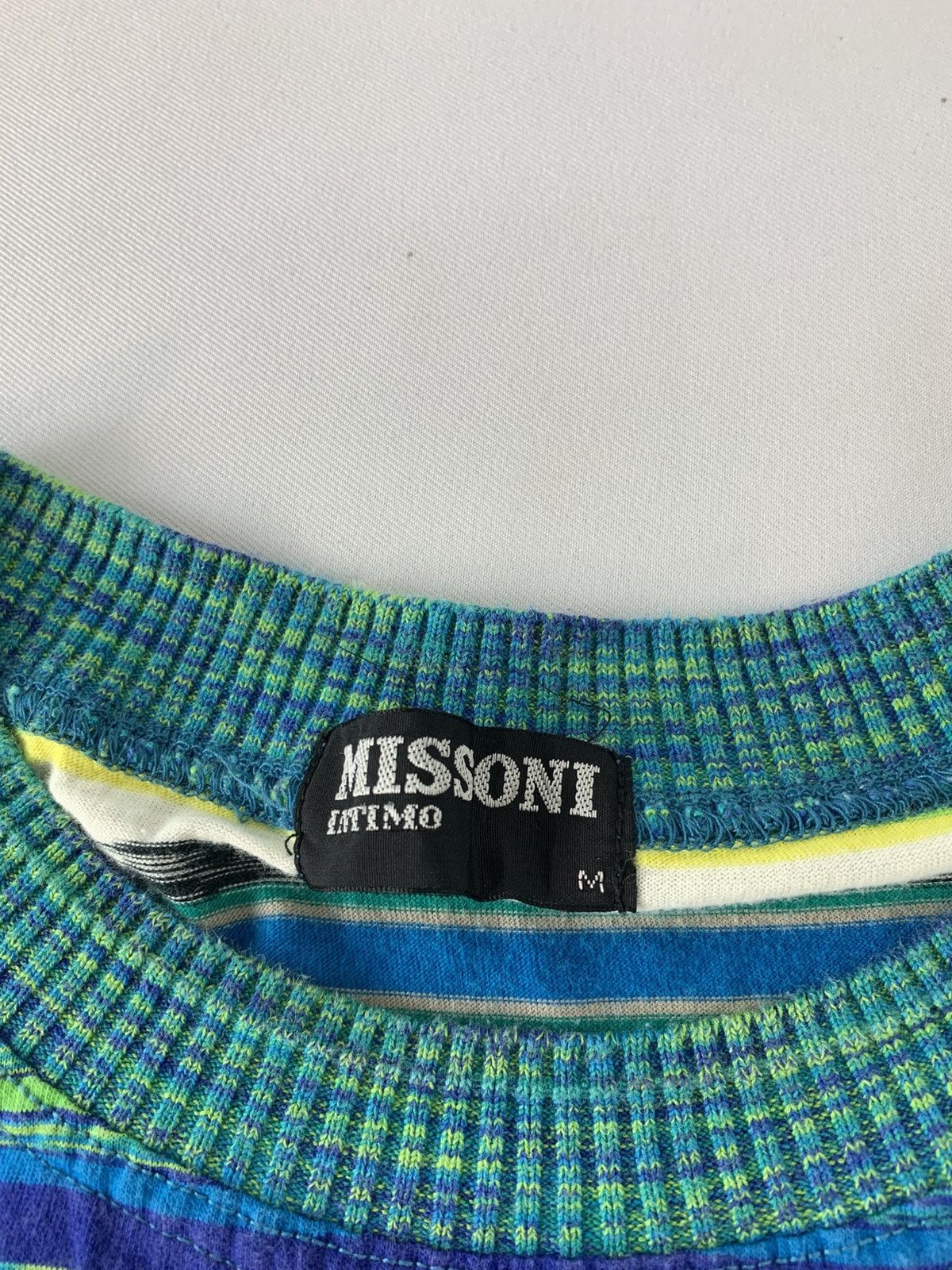 Missoni Vtg 90s Missoni Intimo Crewneck Striped Block Tee Size US M / EU 48-50 / 2 - 4 Thumbnail