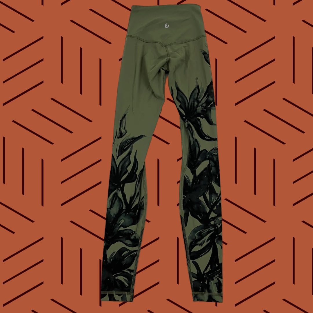 Lululemon VINTAGE Lululemon Align Pants Womens Slim Athletic 0 x 28" Green Floral Botanical Bloom Activewear Leggings Boys Girls Mens Womens Size 25" / US 0 / IT 36 - 1 Thumbnail