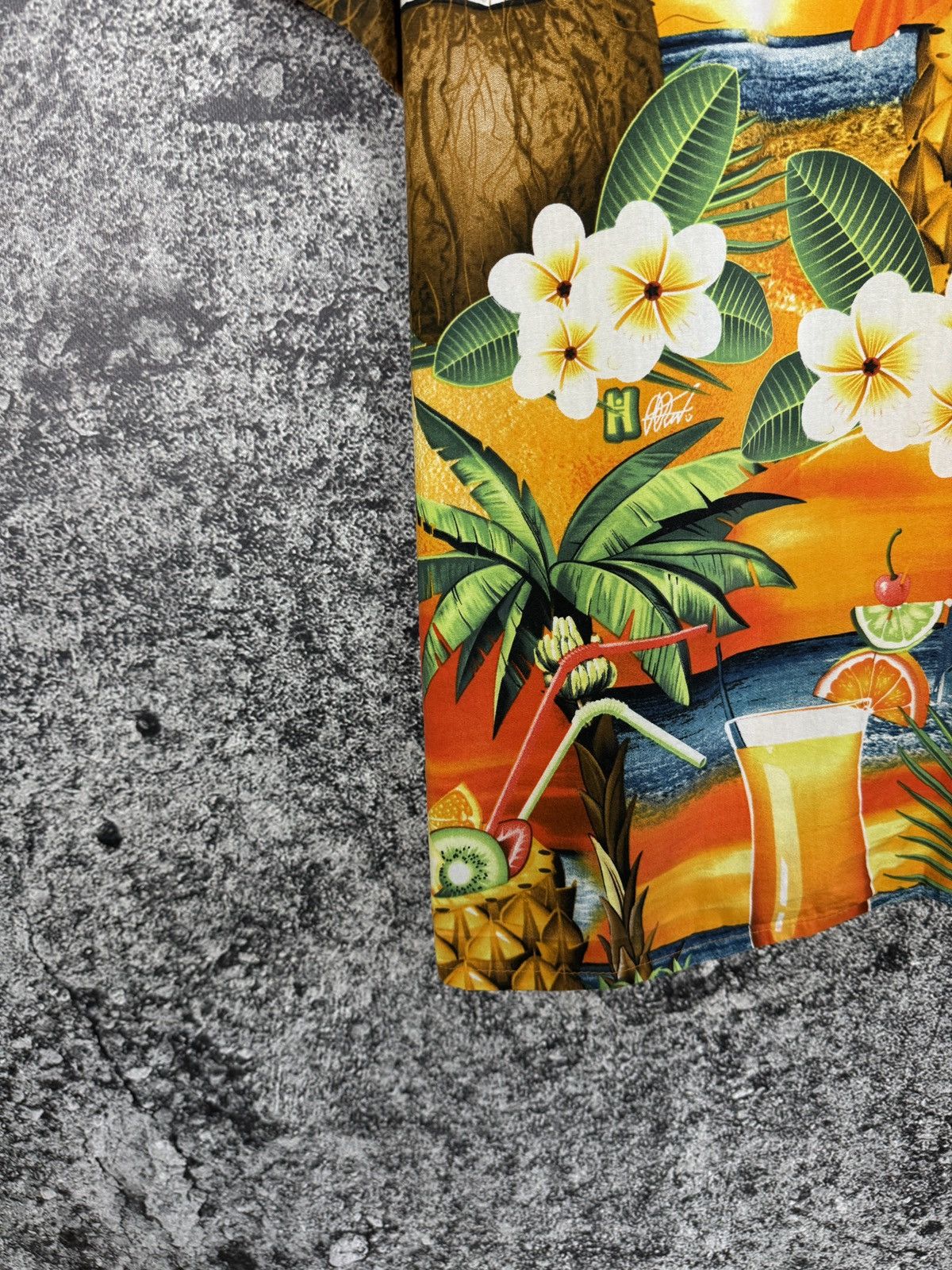 Vintage Men’s Hawaiian Short Sleeve Shirt Overprint Hawaii Crazy Size US XXL / EU 58 / 5 - 11 Thumbnail