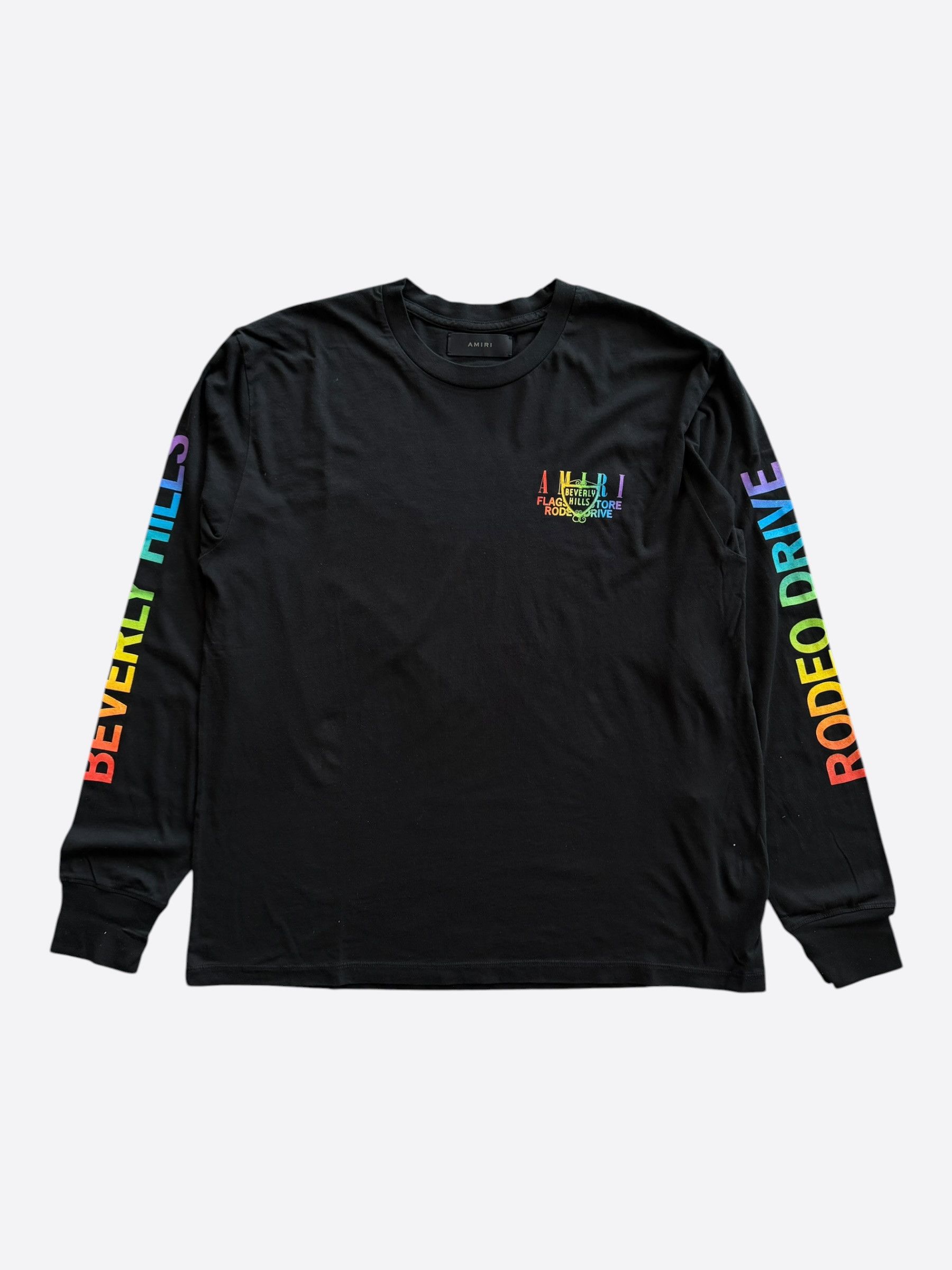Amiri Amiri Black Rainbow Beverly Hills Longsleeve T-Shirt Size US L / EU 52-54 / 3 - 2 Thumbnail