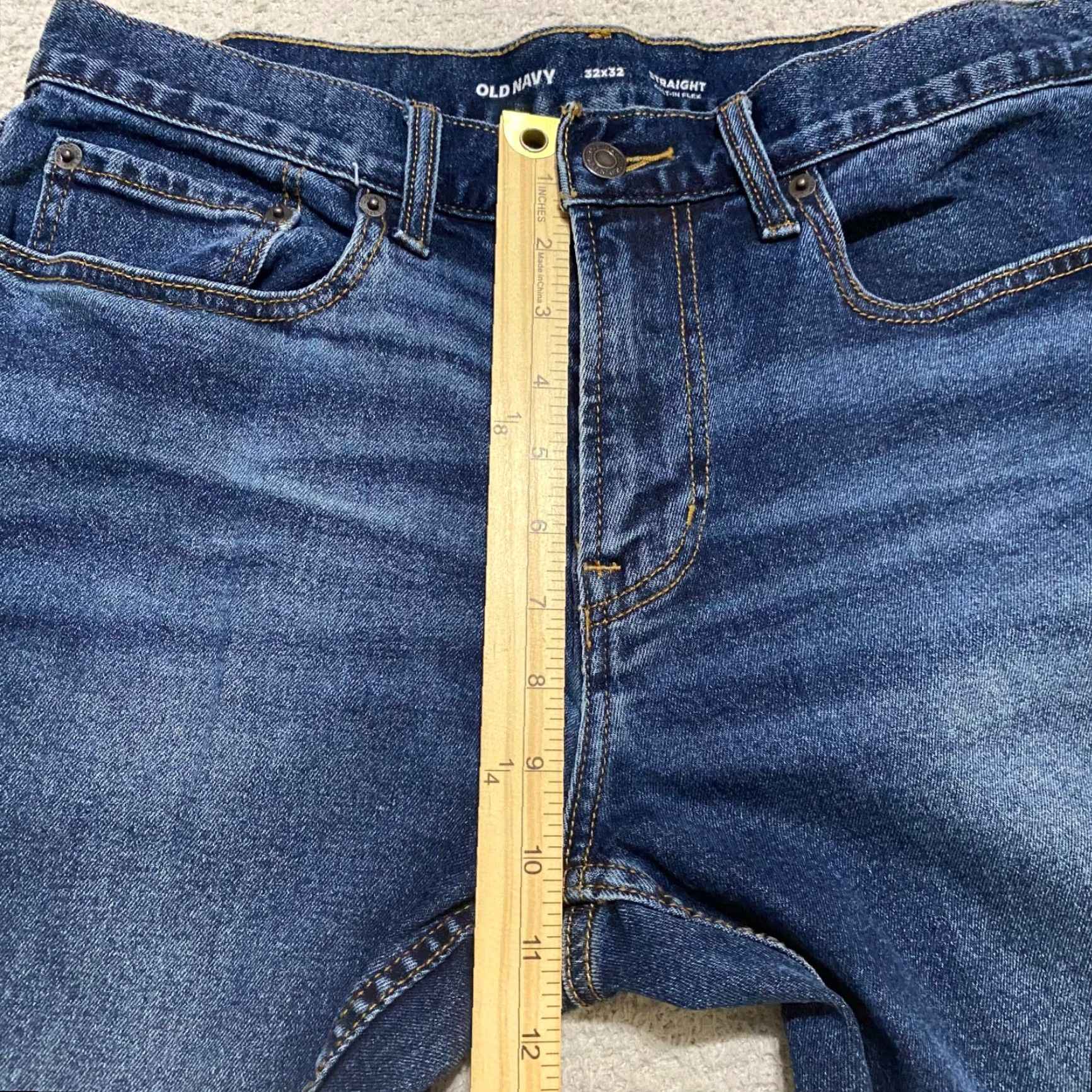 Old Navy Old Navy Jeans Mens 32x32 Blue Denim Medium Wash Straight Leg Mid Rise Flex Shirt Mens 32 Blue Denim Jeans Vintage Not N/A Size US 32 / EU 48 - 7 Thumbnail
