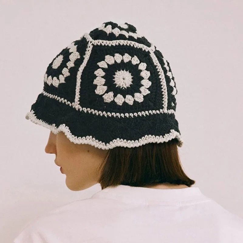 Designer × Japanese Brand Handmade Crochet Unisex Bucket Hat Panama y2k Size ONE SIZE - 1 Thumbnail
