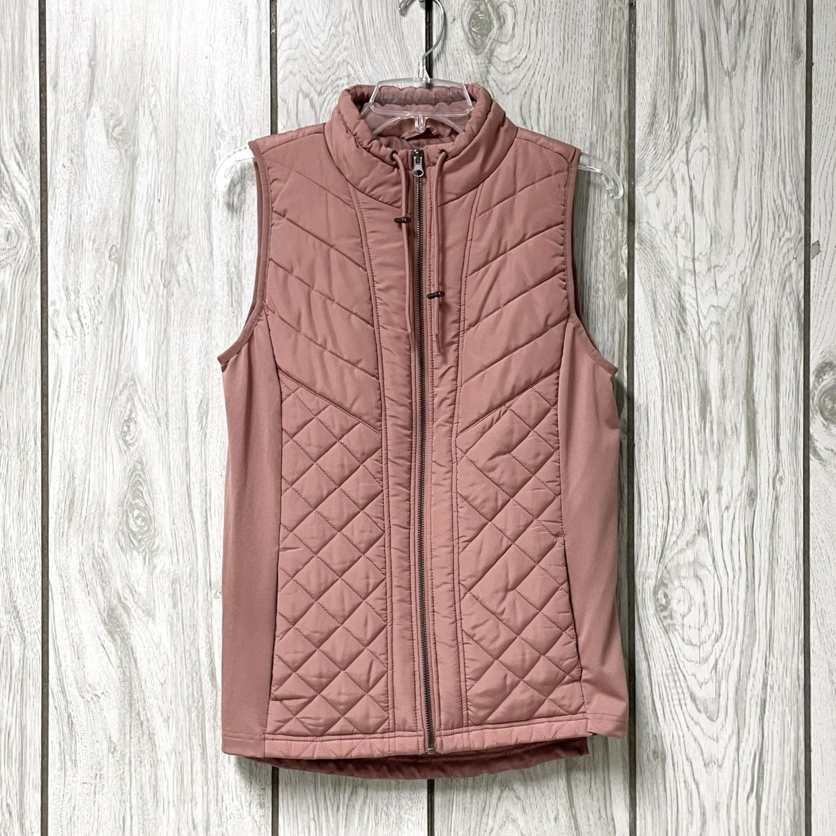 Vintage Maurices Women Coral Pink Lightweight Stretch Hybrid Quilted Puffer Zip Vest S Vest Size S / US 4 / IT 40 - 2 Thumbnail