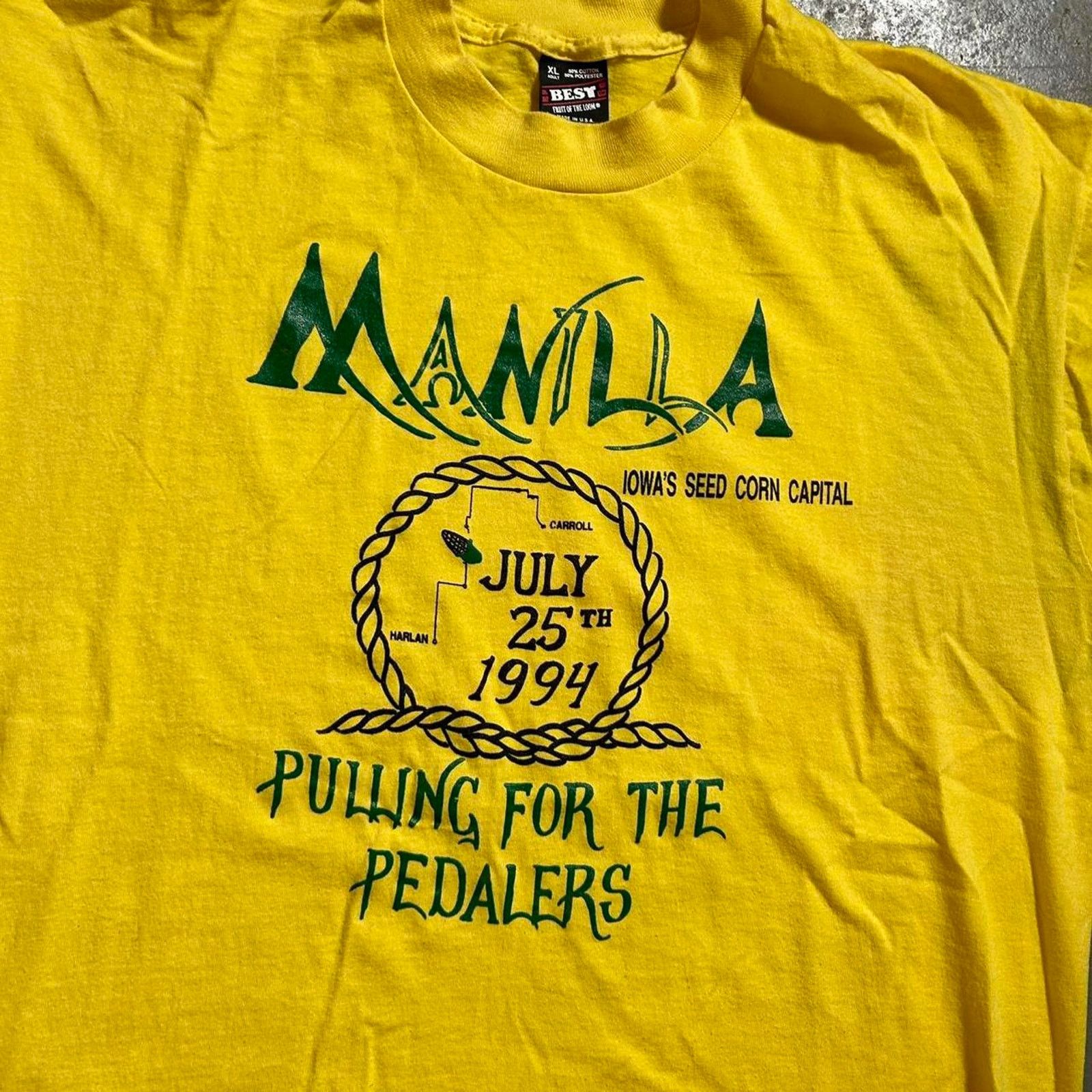 Fruit Of The Loom 90s yellow farm tee shirt Size US XL / EU 56 / 4 - 3 Thumbnail