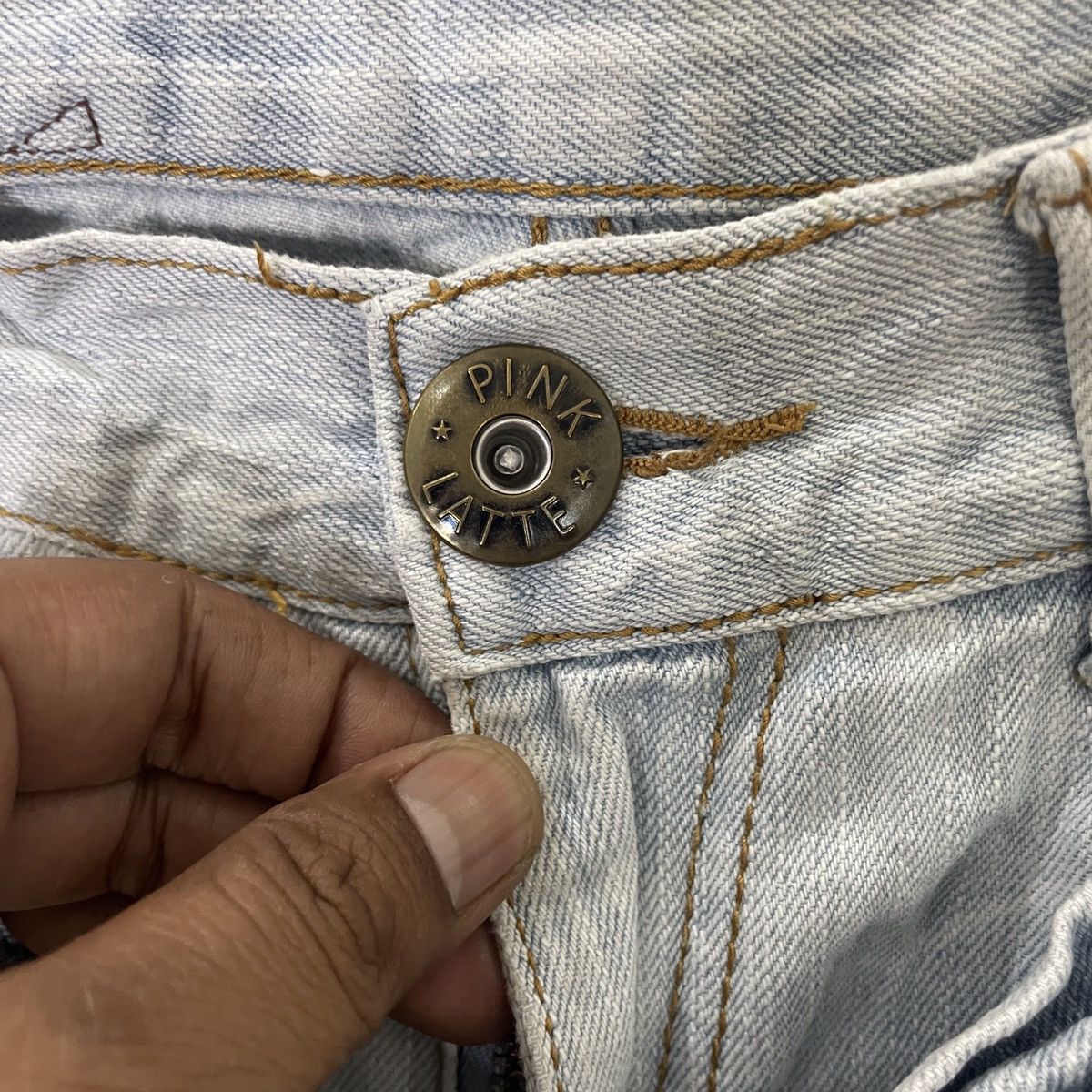 Japanese Brand Vintage Pink Latte Rare Denim Size 29" - 5 Thumbnail