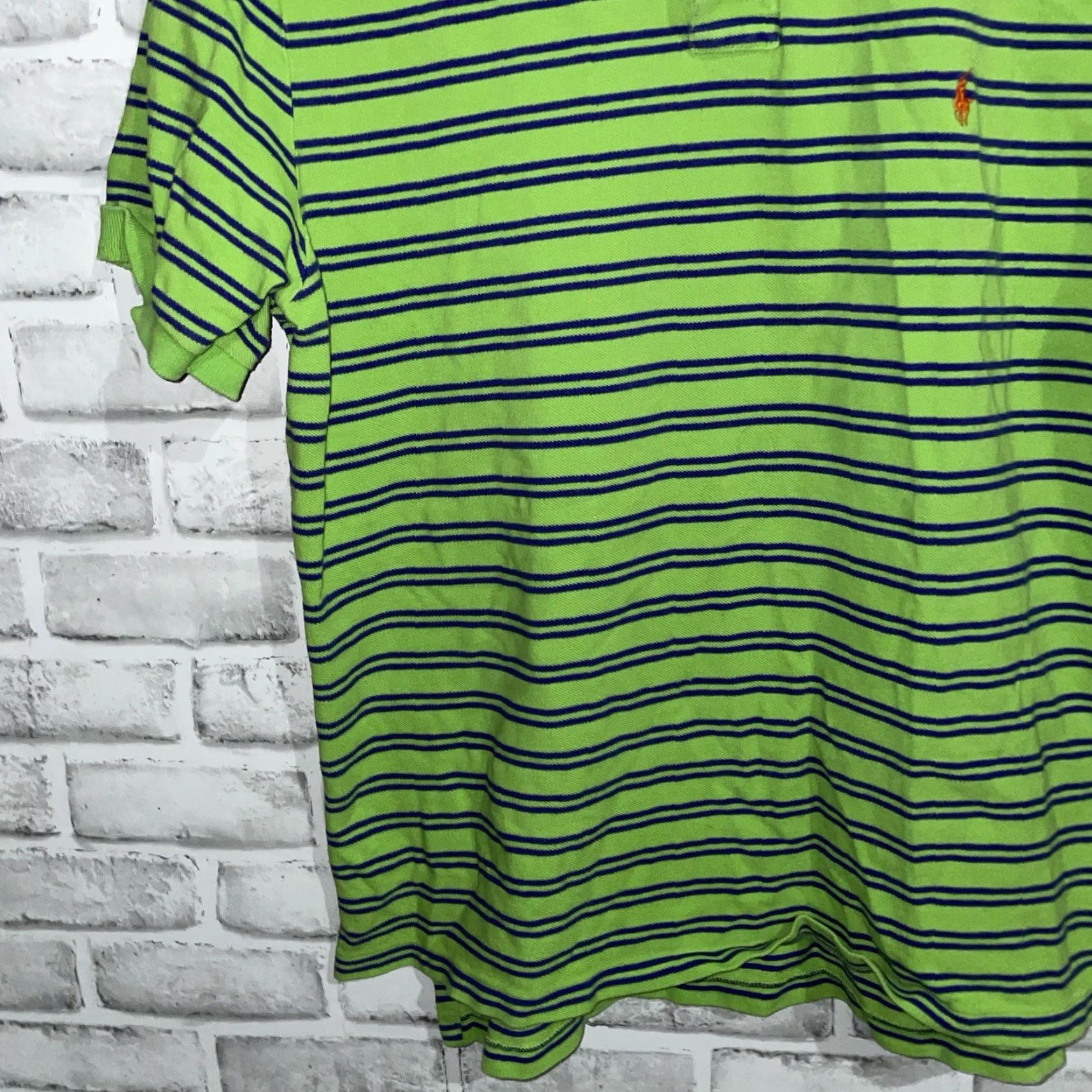Polo Ralph Lauren Polo Ralph Lauren Polo Shirt Striped Green 100% Cotton XL Mens Custom Fit Size XL Size US XL / EU 56 / 4 - 3 Thumbnail