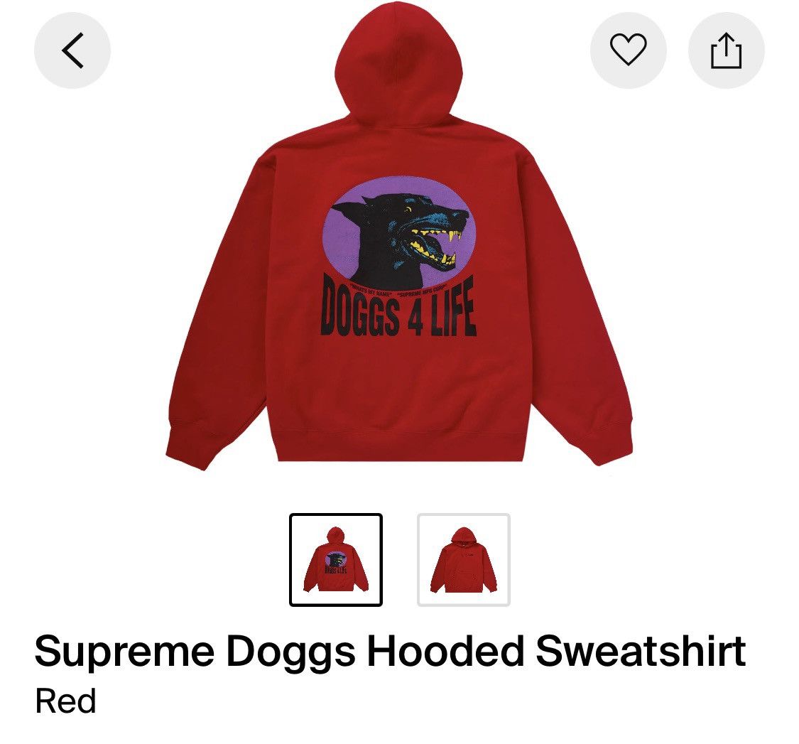 Supreme Red Supreme Doggs Hoodie Size US M / EU 48-50 / 2 - 1 Thumbnail