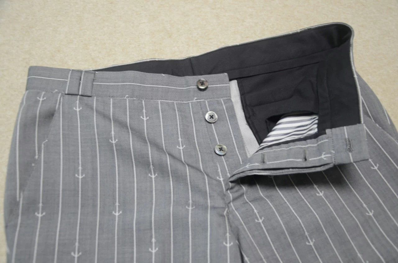 Thom Browne Thom Browne Anchor 9" Wool Trouser Gray Size 2 Size 36S - 4 Thumbnail