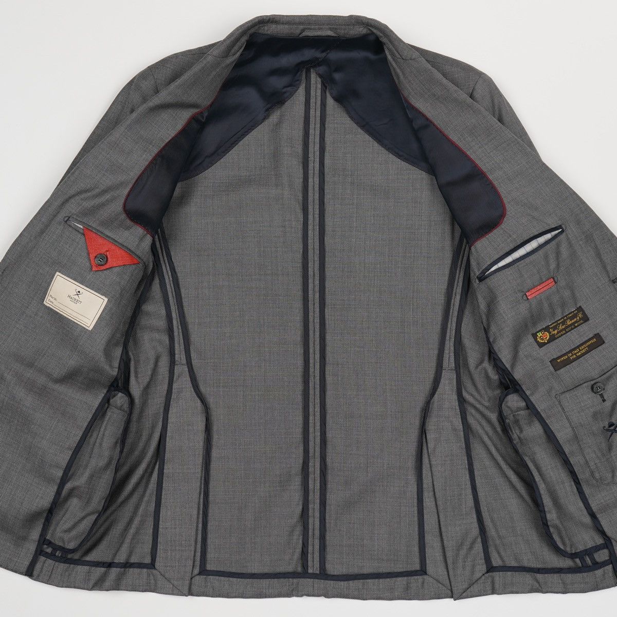 Hackett × Loro Piana Hackett Loro Piana Suit Grey Blazer Jacket Size 38R - 15 Thumbnail