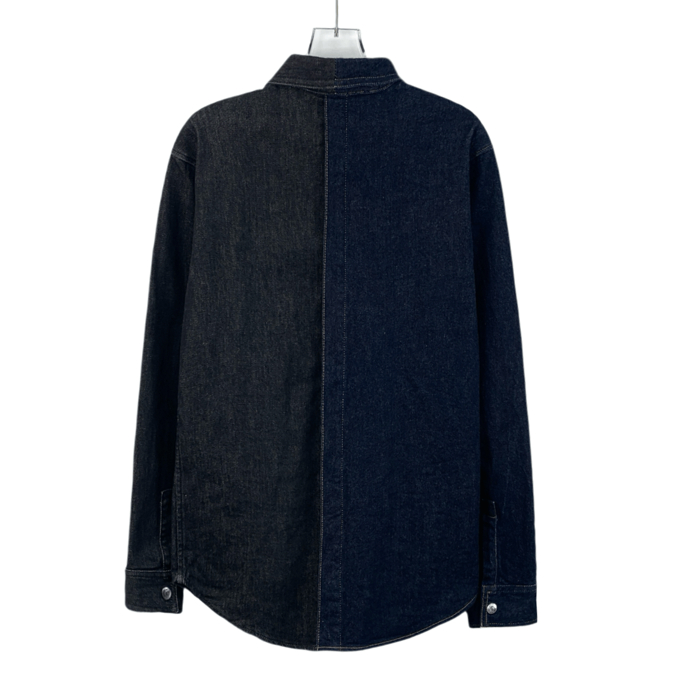 Dior CM0266 Dior Two-Tone Denim Shirt Black & Dark Blue Cotton-Bl Size US S / EU 44-46 / 1 - 2 Thumbnail