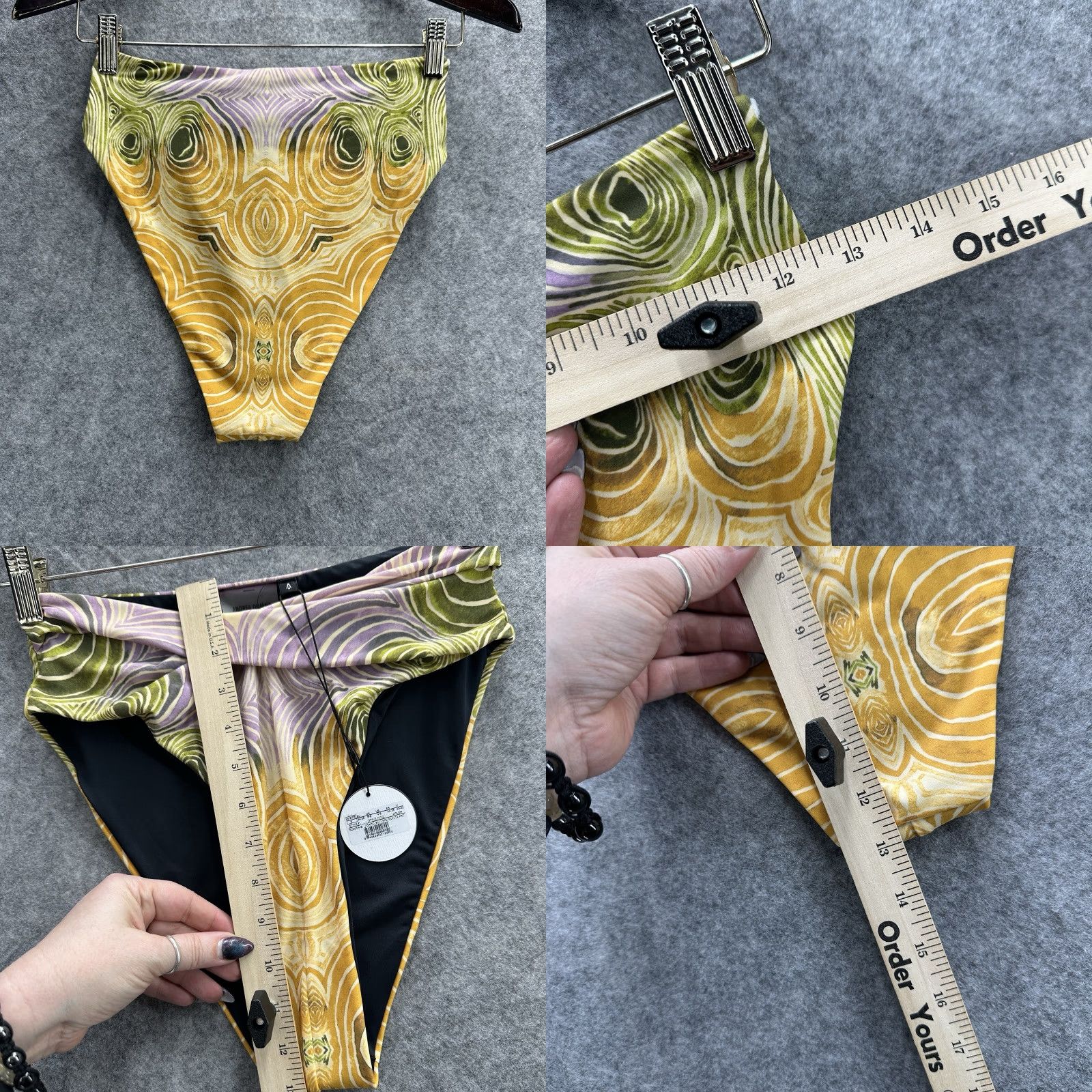 Vintage Andrea Iyamah Akacia Bikini Bottom Womens Small Abstract Woodgrain Print New Size 28" / US 6 / IT 42 - 8 Thumbnail