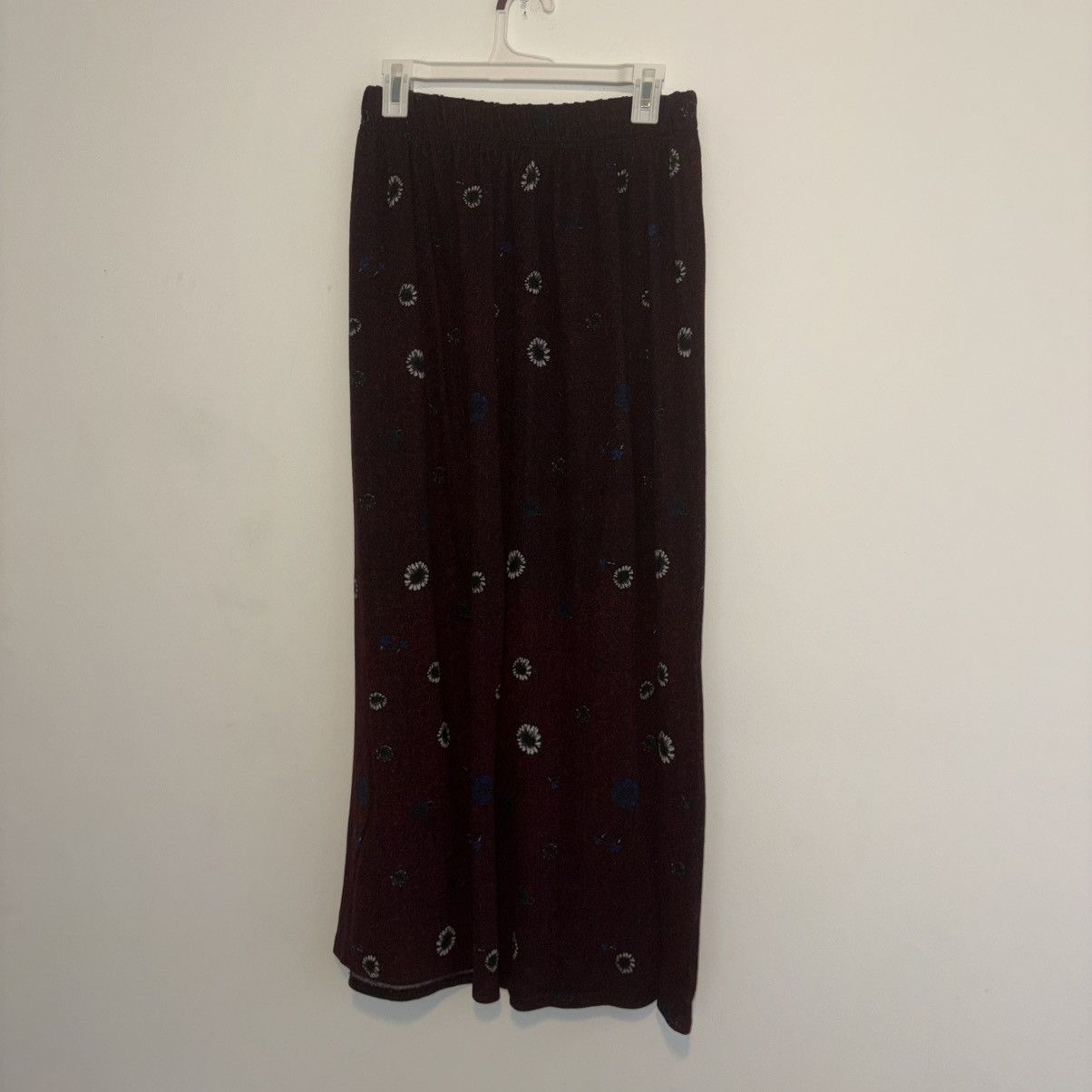 Other Purple Blue & White Soft & Stretchy Floral Maxi Skirt Size 42" / US 20 - 5 Thumbnail