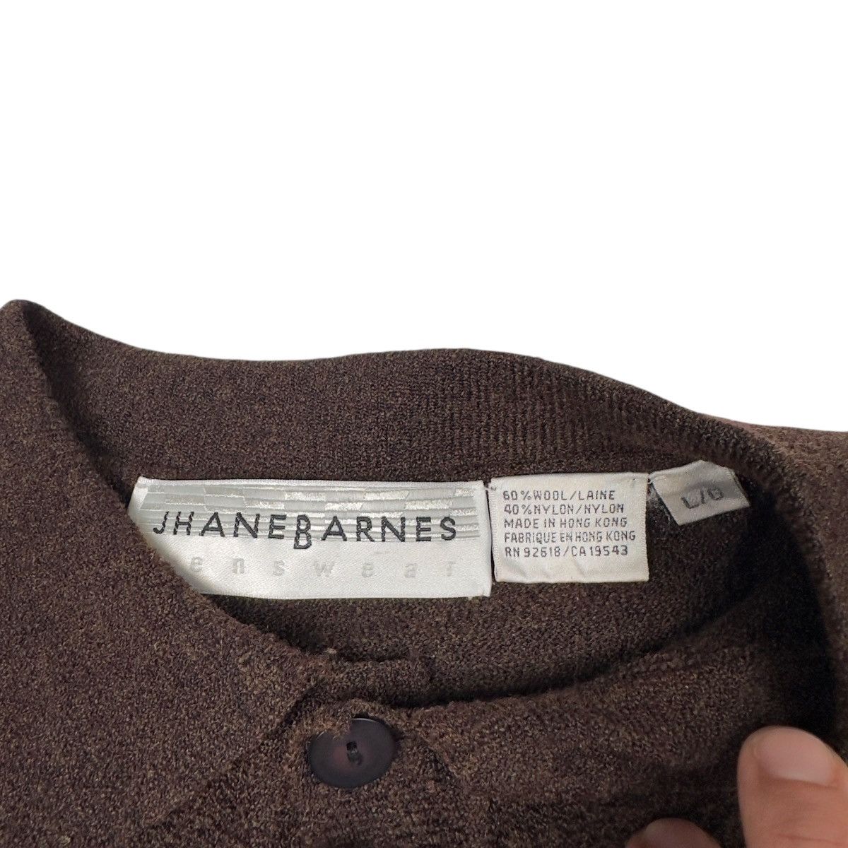Jhane Barnes VTG Jhane Barnes Brown Polo Sweater Shirt Wool Texture Size US L / EU 52-54 / 3 - 2 Thumbnail