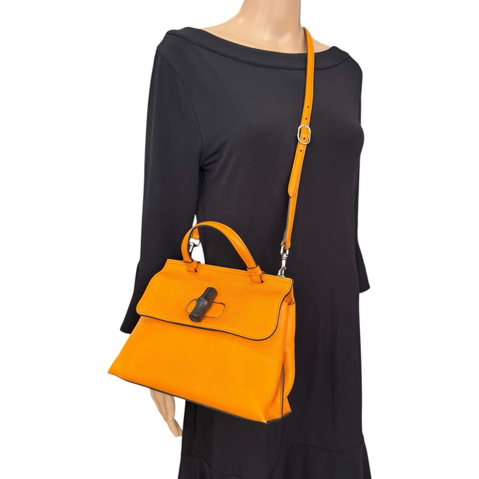Gucci Gucci Orange Bamboo Two-Way Bag Size ONE SIZE - 3 Thumbnail