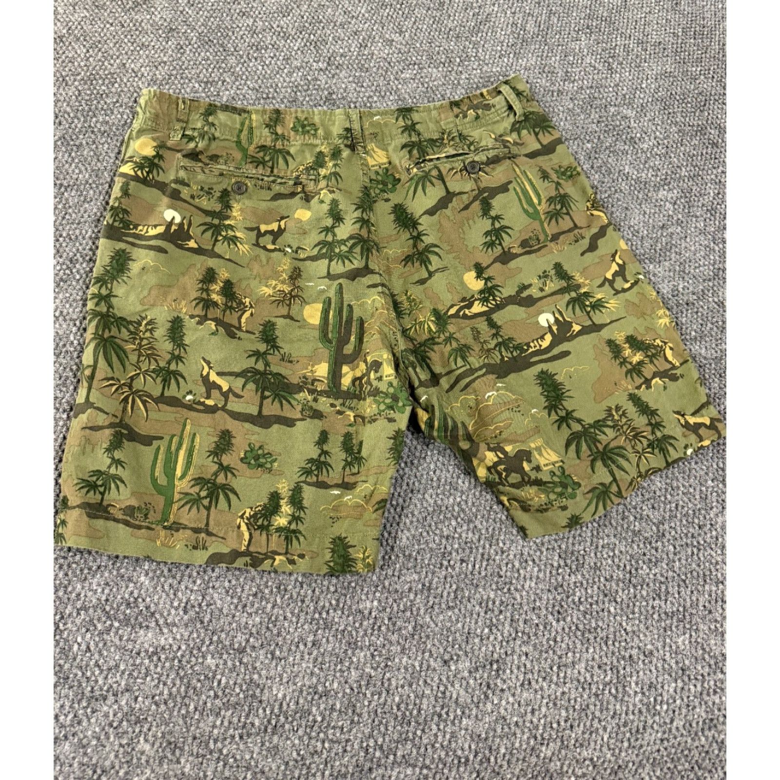 Lucky Brand Lucky Brand Shorts Mens 38 Camouflage Green Linen Cotton Spandex Chino Desert Western Cowboy Pockets Flat Front Regular Fit Casual Summer Spring Mens Size US 38 / EU 54 - 6 Thumbnail