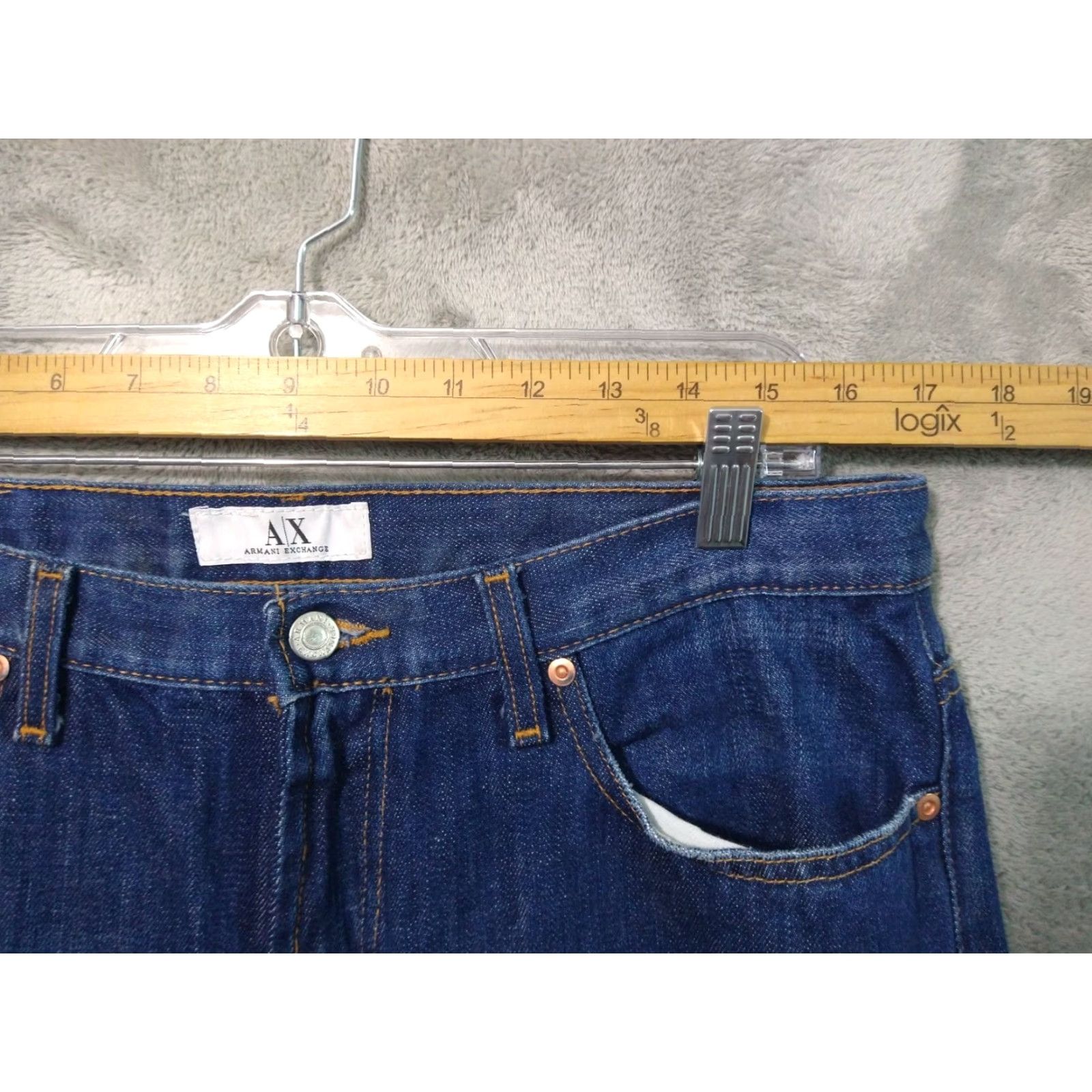 Armani Exchange Armani Exchange Jeans Mens 34x30 Blue Denim Bootcut Distressed Vintage Wide Leg Jeans Size US 34 / EU 50 - 3 Thumbnail